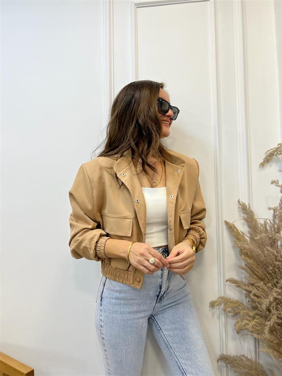 Camel Marka Model Dik Yaka Bomber Ceket 58325