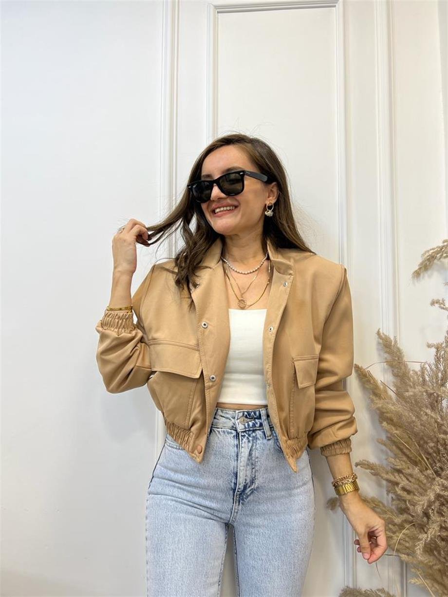 Camel Marka Model Dik Yaka Bomber Ceket 58325