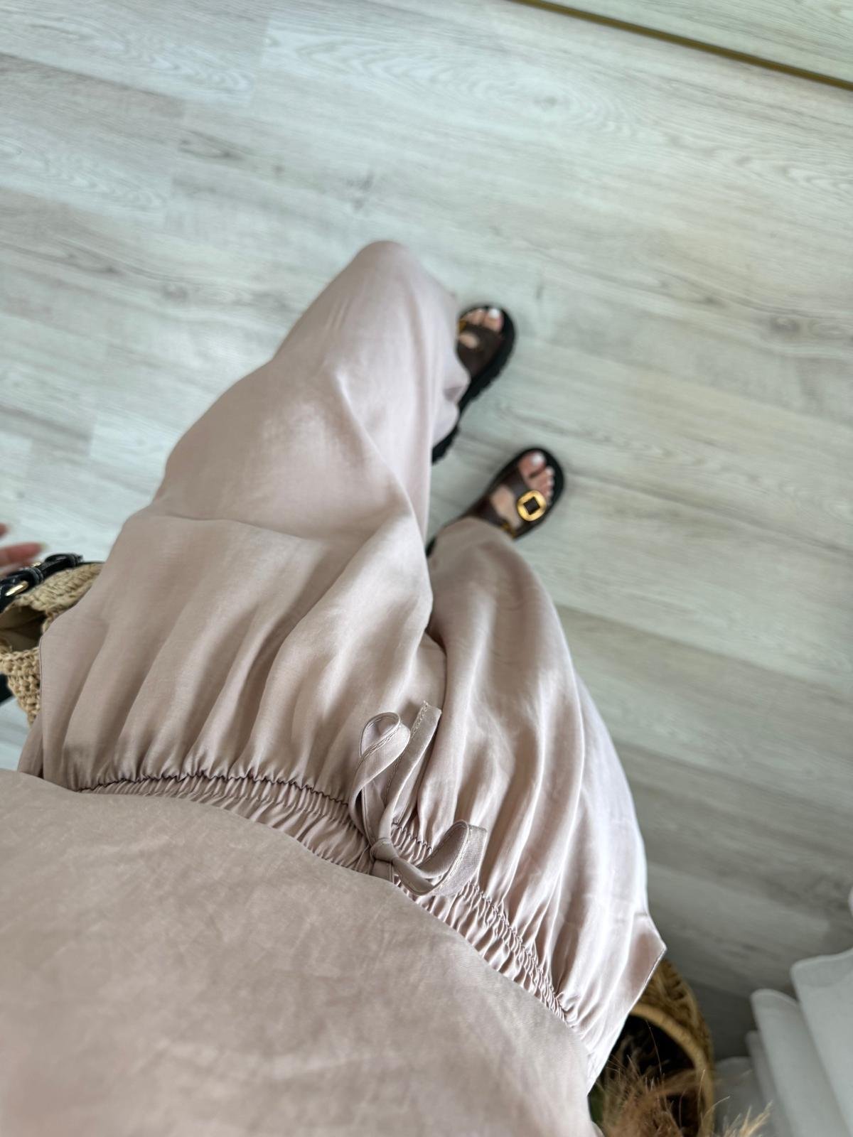 Camel Sıfır Kol Bluz Pantolon Takım 3089