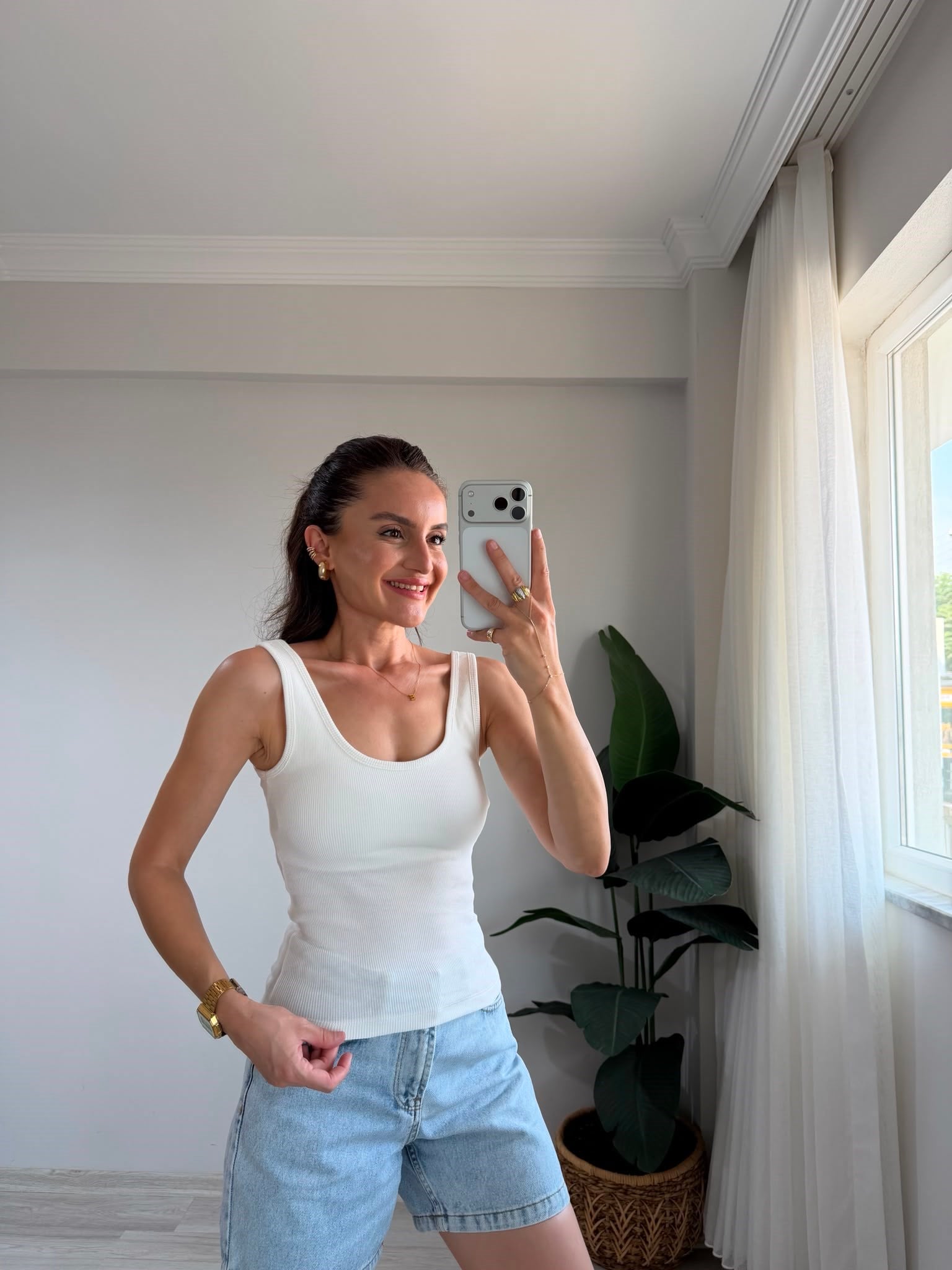 Ekru Göğüs Pedli Fitilli Atlet 61053