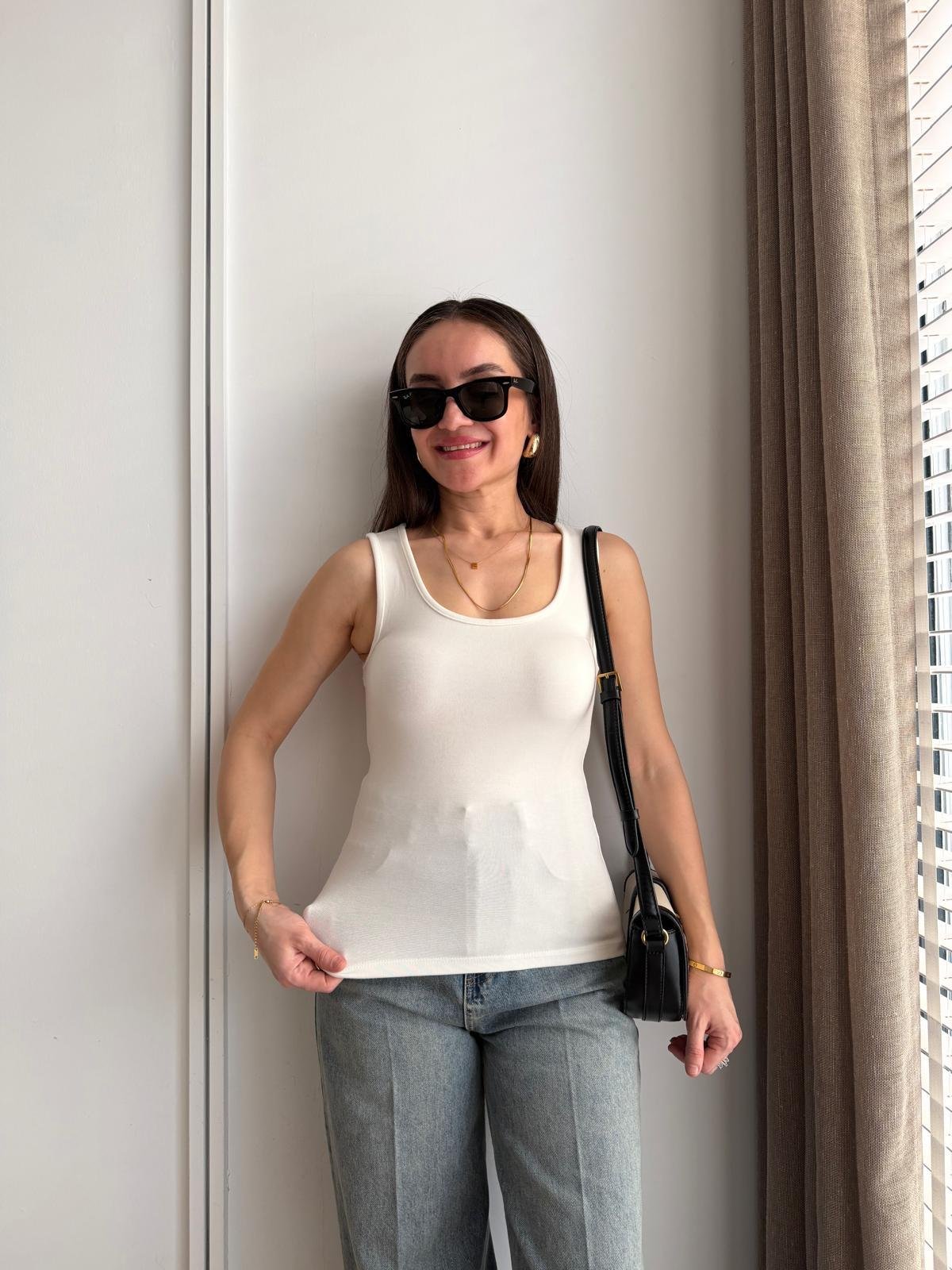 Ekru Kalın Askılı Atlet 1385