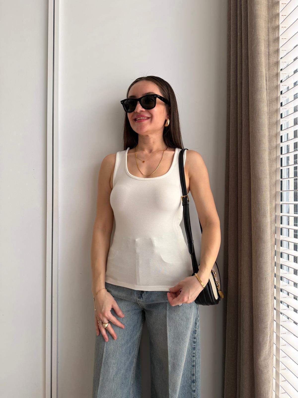 Ekru Kalın Askılı Atlet 1385