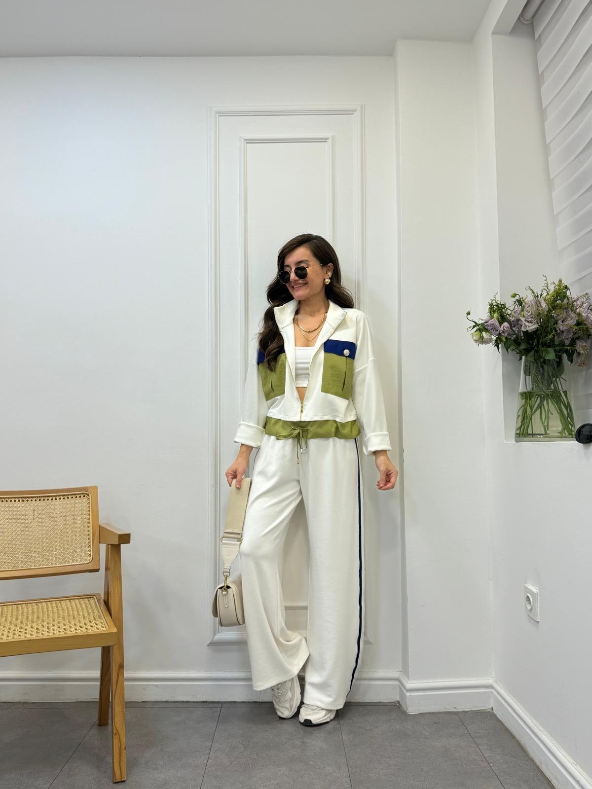 Ekru Premıum Seri Tasarım Sweat Pantolon Takım 2970
