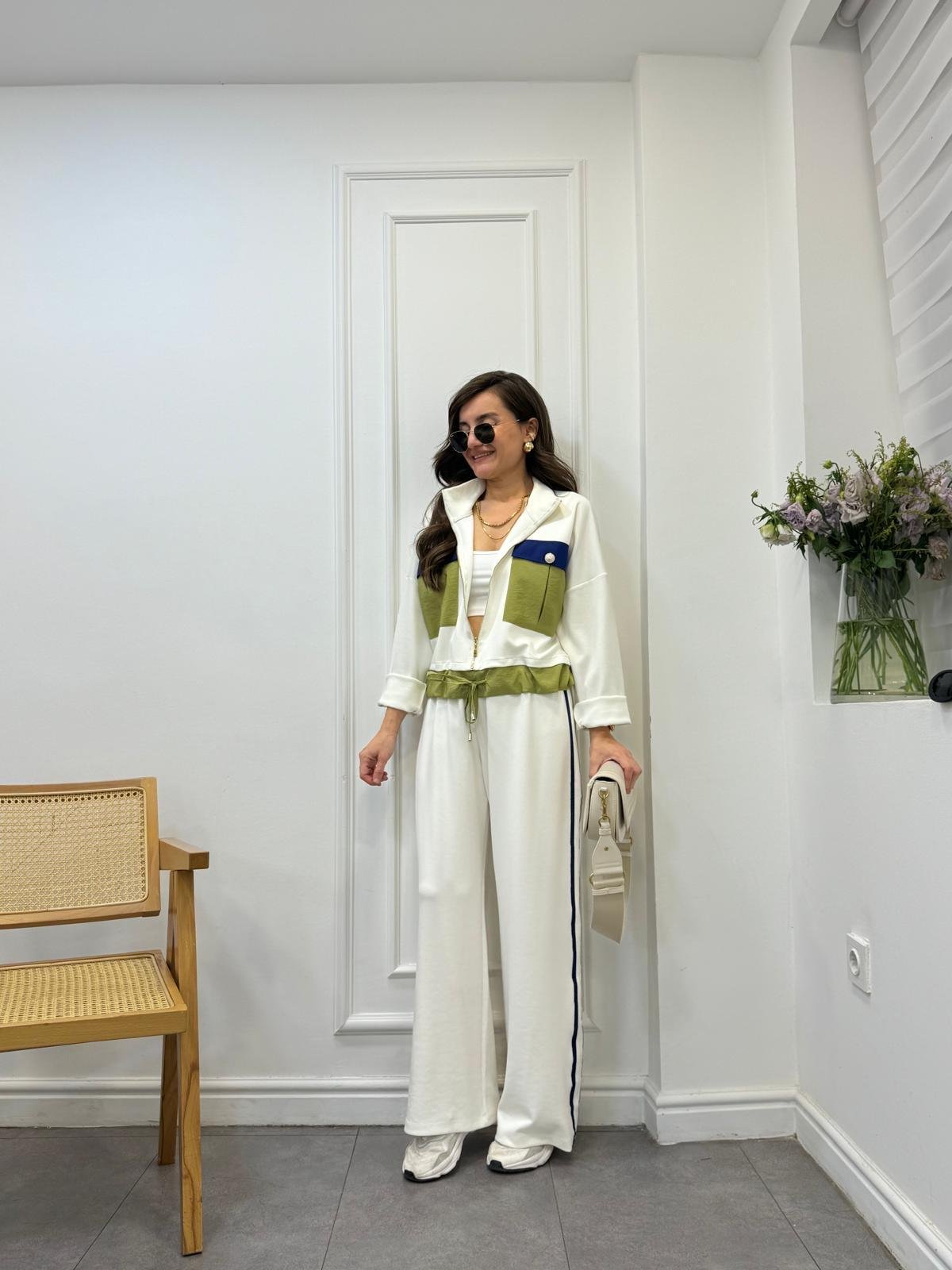Ekru Premıum Seri Tasarım Sweat Pantolon Takım 2970