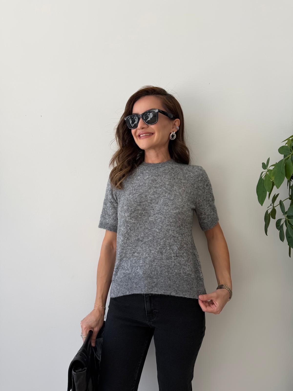 Füme Kısa Kollu Triko Bluz 261104