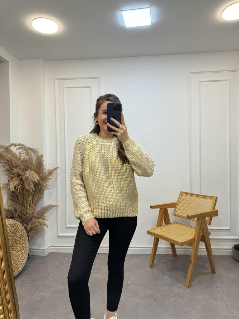 Gold Örme Bisiklet Yaka Kazak 4145