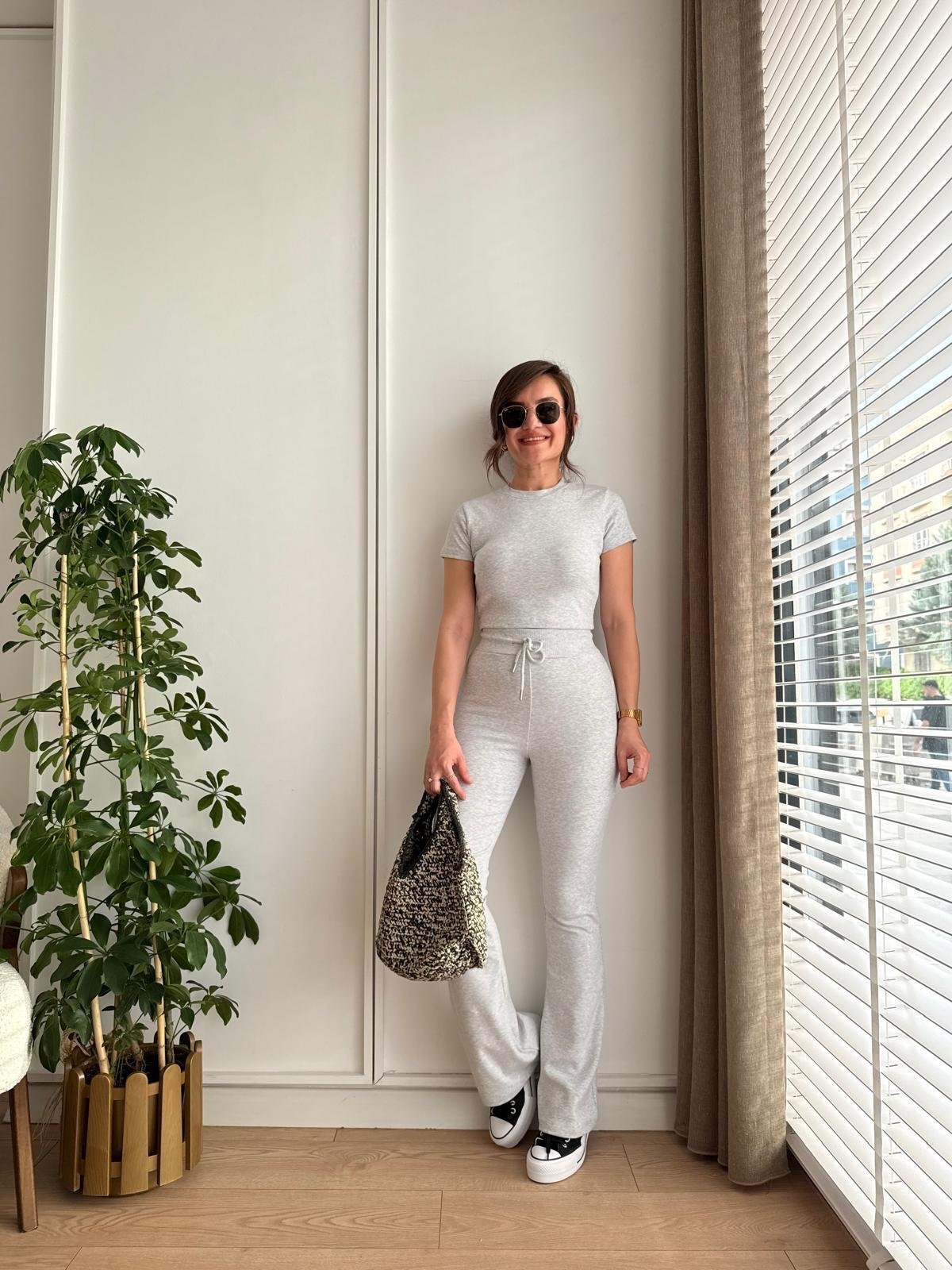 Gri Orjinal Marka Bluz Pantolon Takım 133