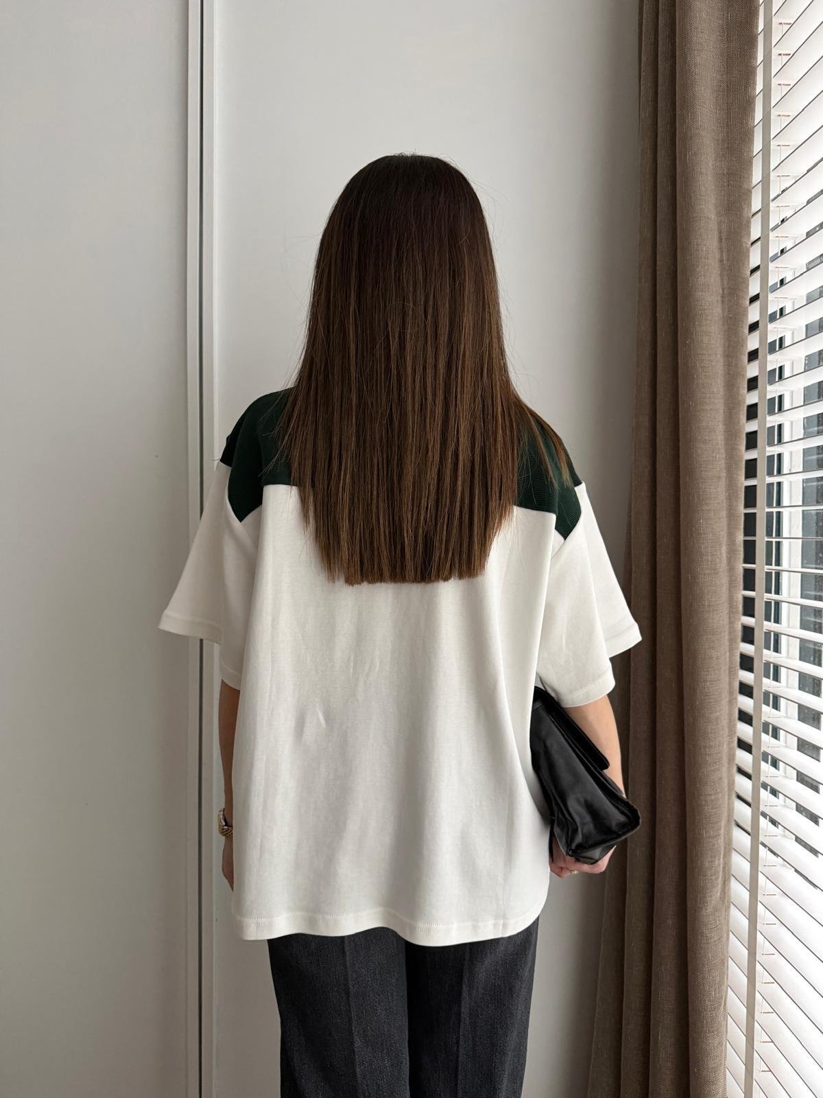 Haki Atkı Detaylı Kısa Kol Tshirt 580688