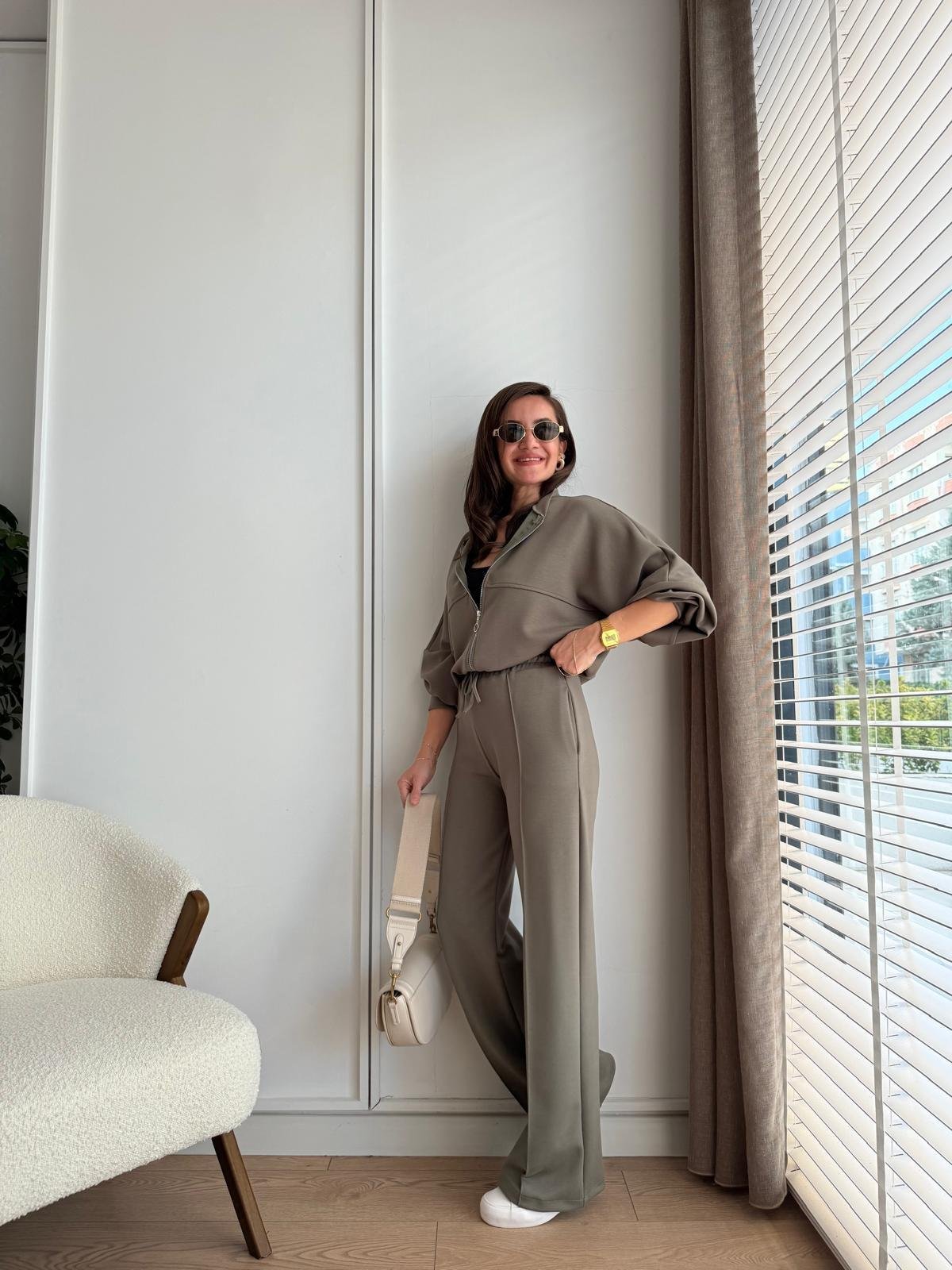 Haki Çımalı Pantolon Ceket Takım 1099