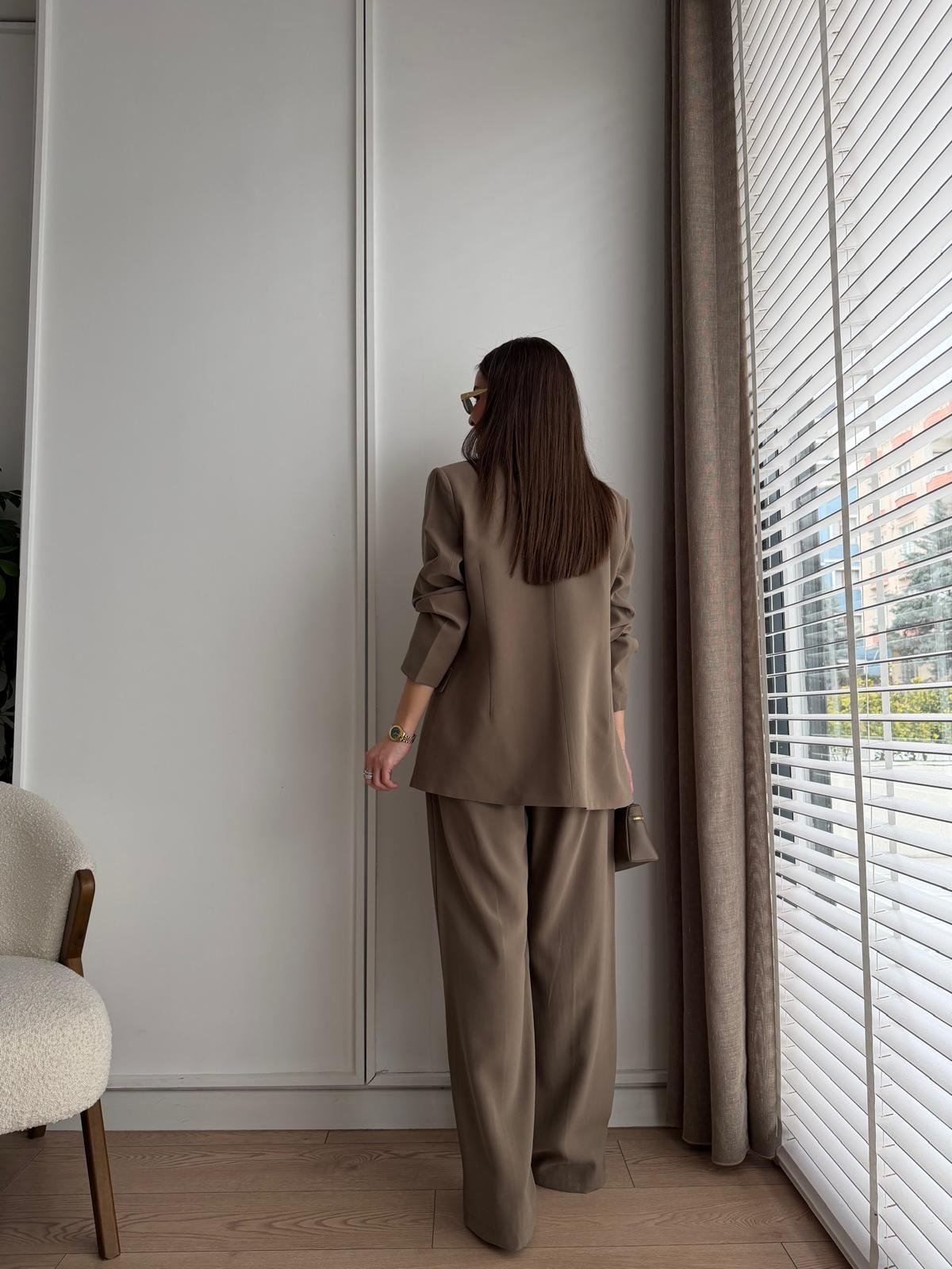 Haki Gold Tek Düğmeli Ceket Pantolon Takım 9031