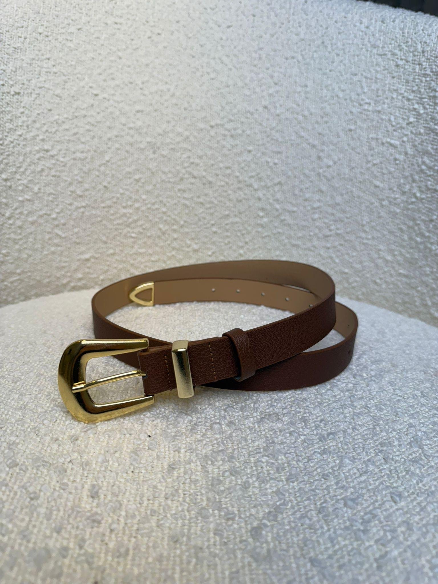 Kahve rengi Gold İthal Tokalı Kemer SB04