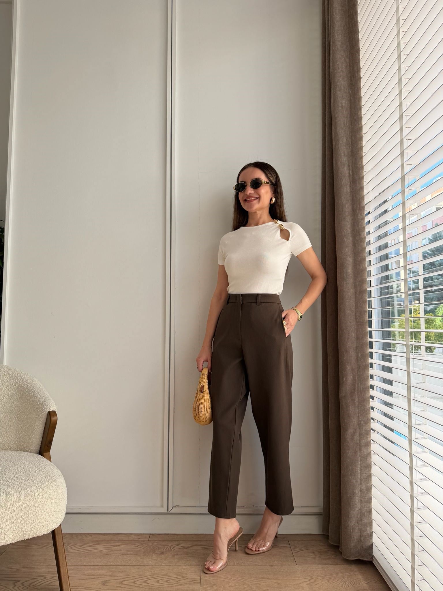 Kahve rengi Havuç Kumaş Pantolon 9957