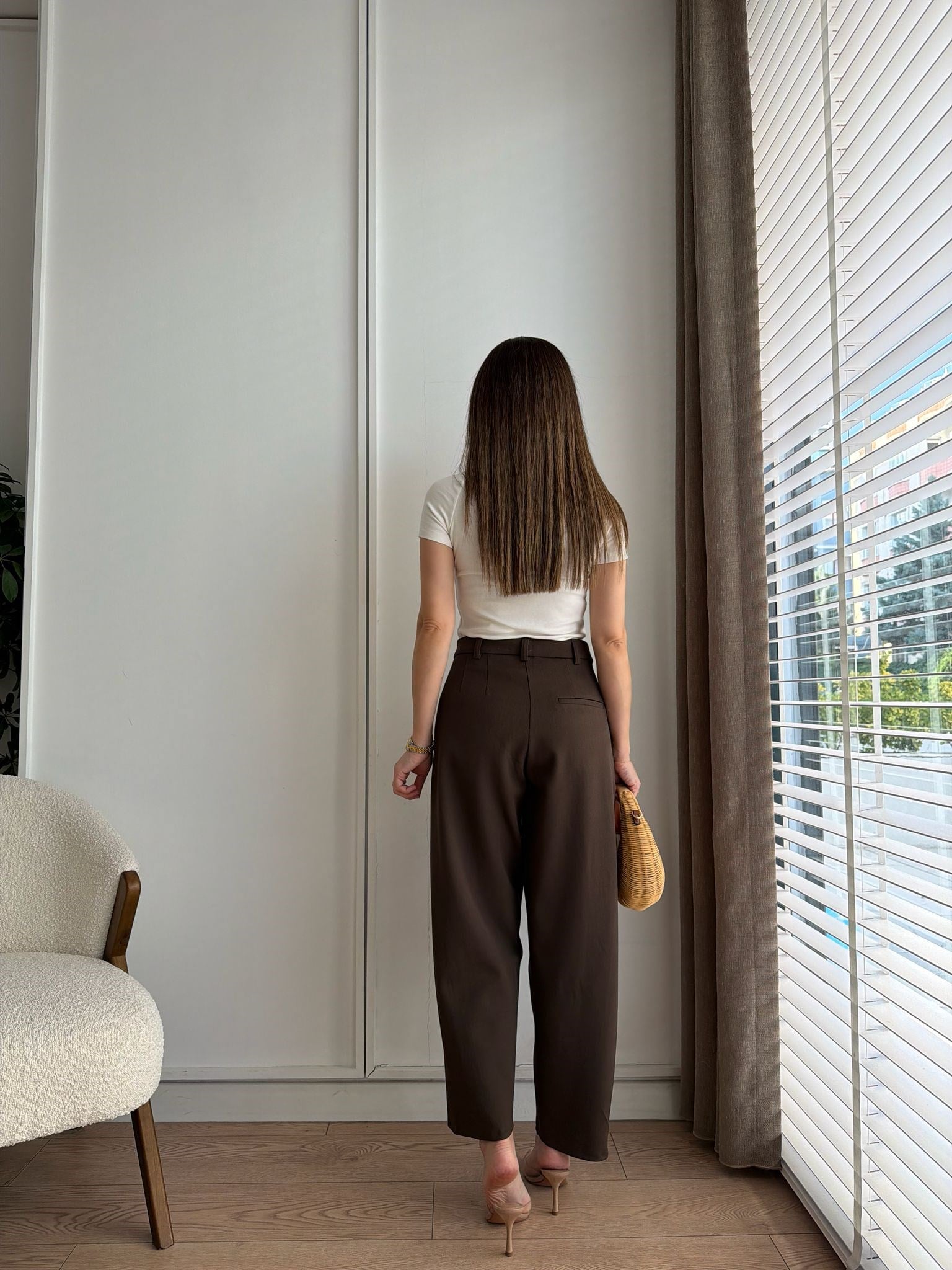 Kahve rengi Havuç Kumaş Pantolon 9957