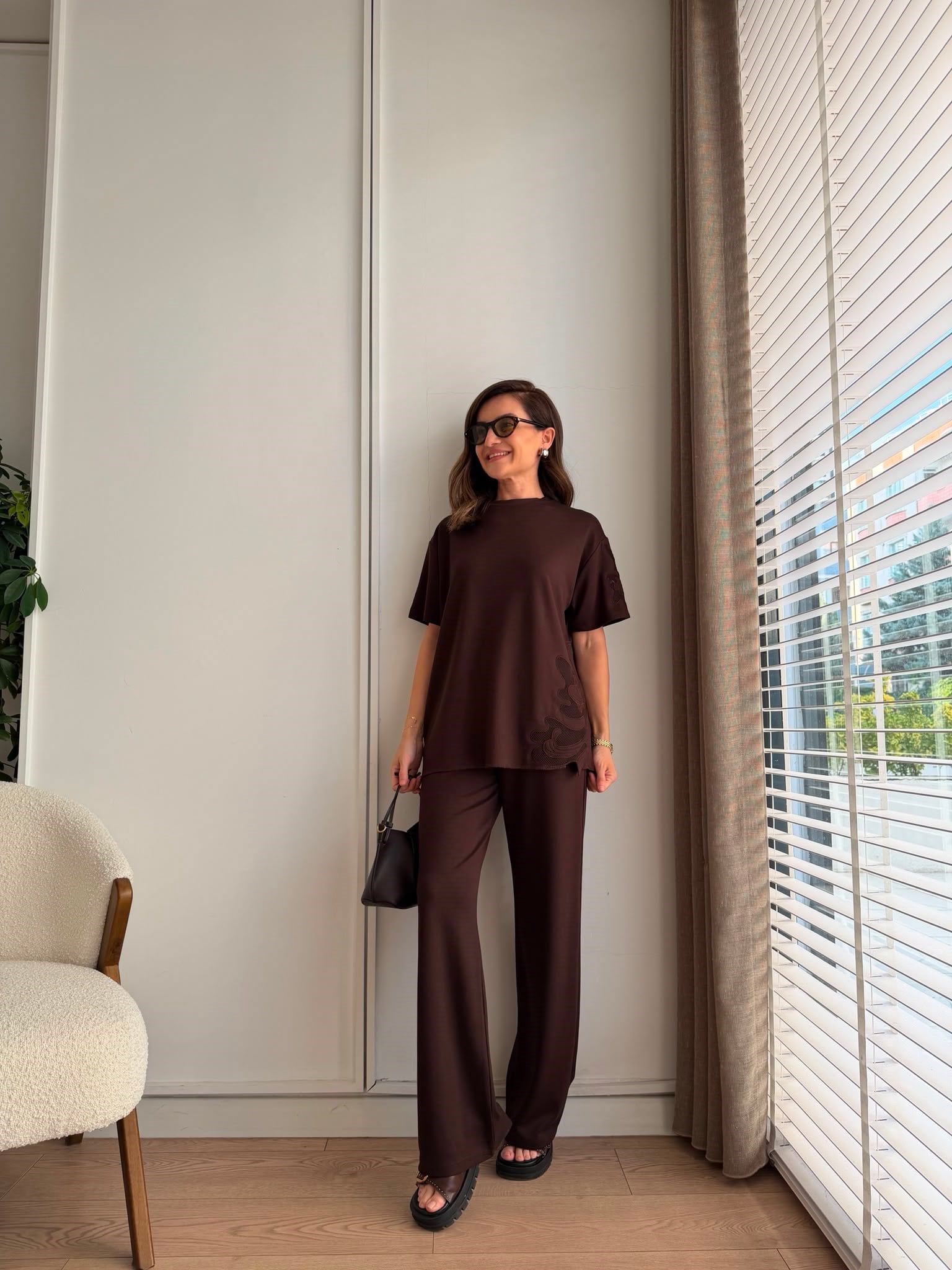 Kahve rengi Marka Model Tasarım Takım 2444