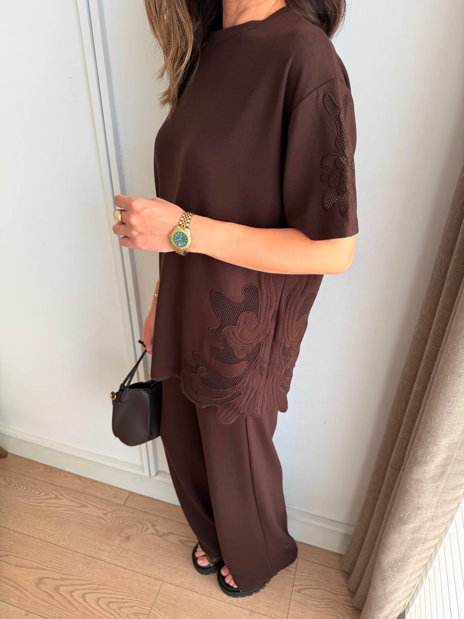 Kahve rengi Marka Model Tasarım Takım 2444