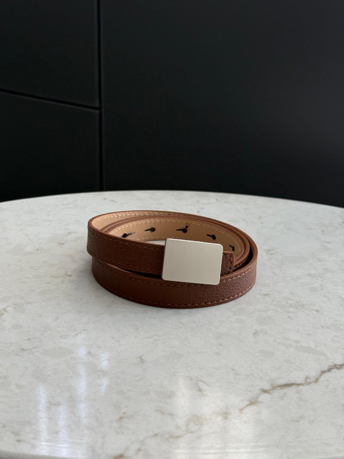 Kahve rengi Rose Gold Tokalı Kemer SB36