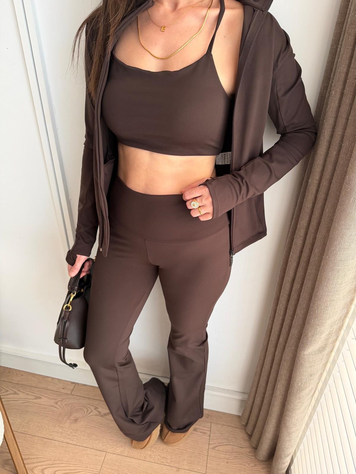 Kahve rengi Üçlü Crop Takım 4946