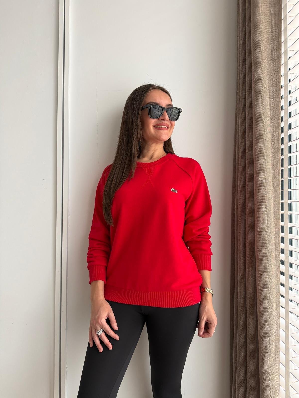 Kırmızı Orjinal Marka İki İplik Sweatshirt 1895