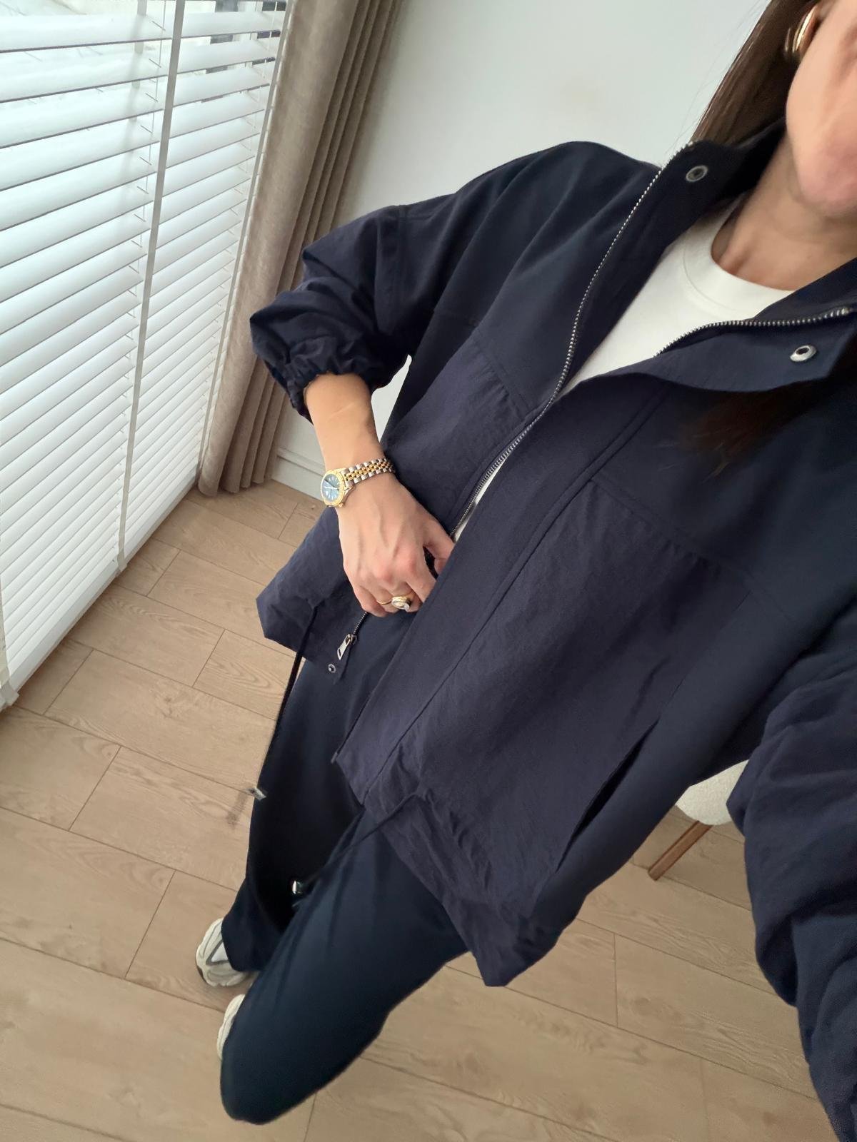 Lacivert Astarlı Paraşüt Kumaş Detaylı Ceket Pantolon Takım 36851