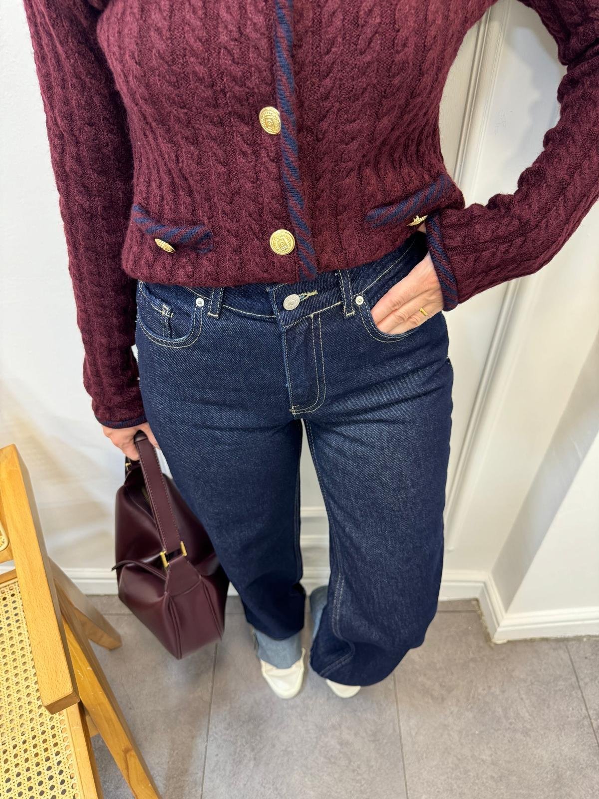 Lacivert Double Paça Detaylı Geniş Jean 71752