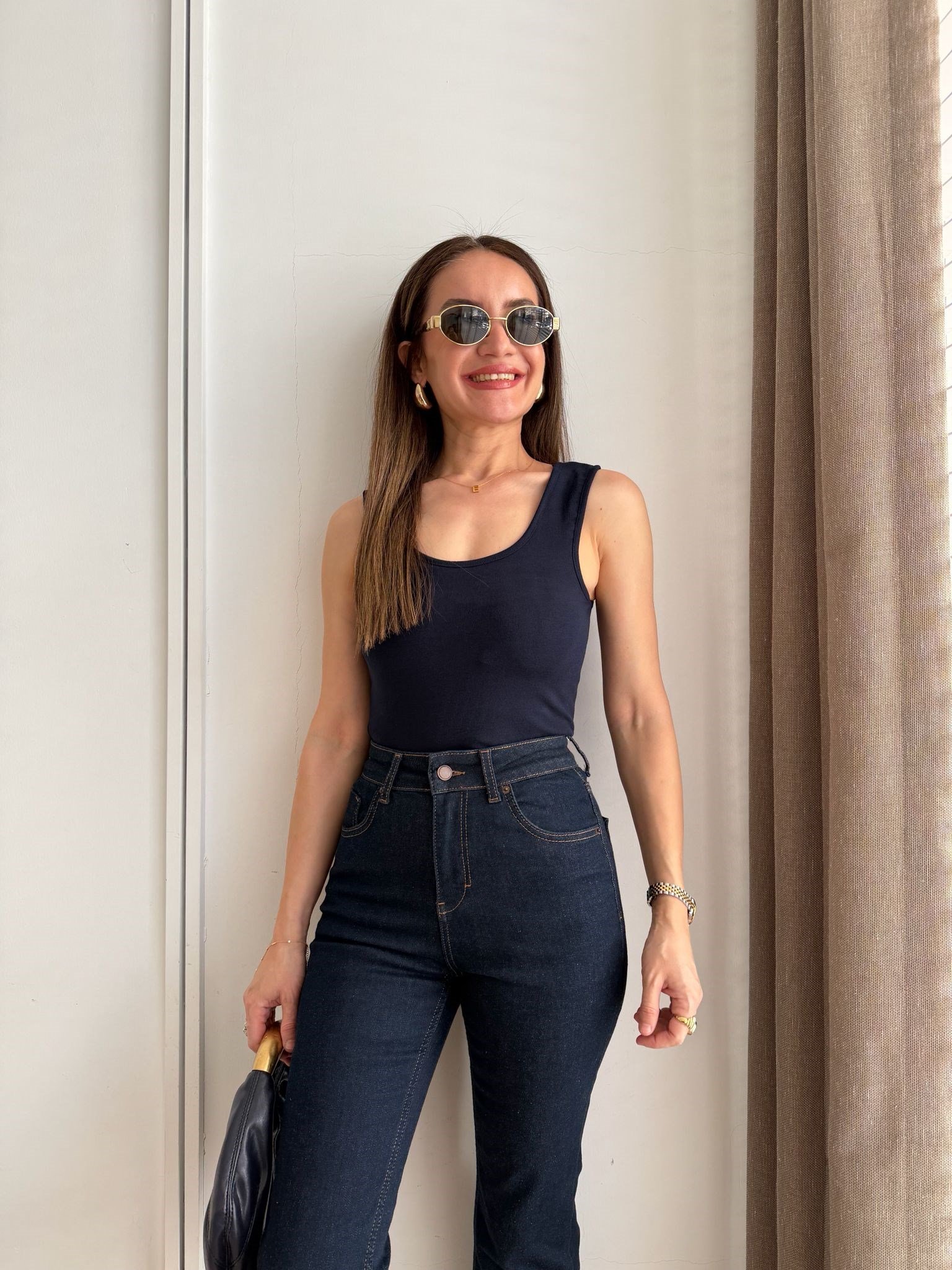Lacivert Göğüs Pedli Askılı Atlet 1592