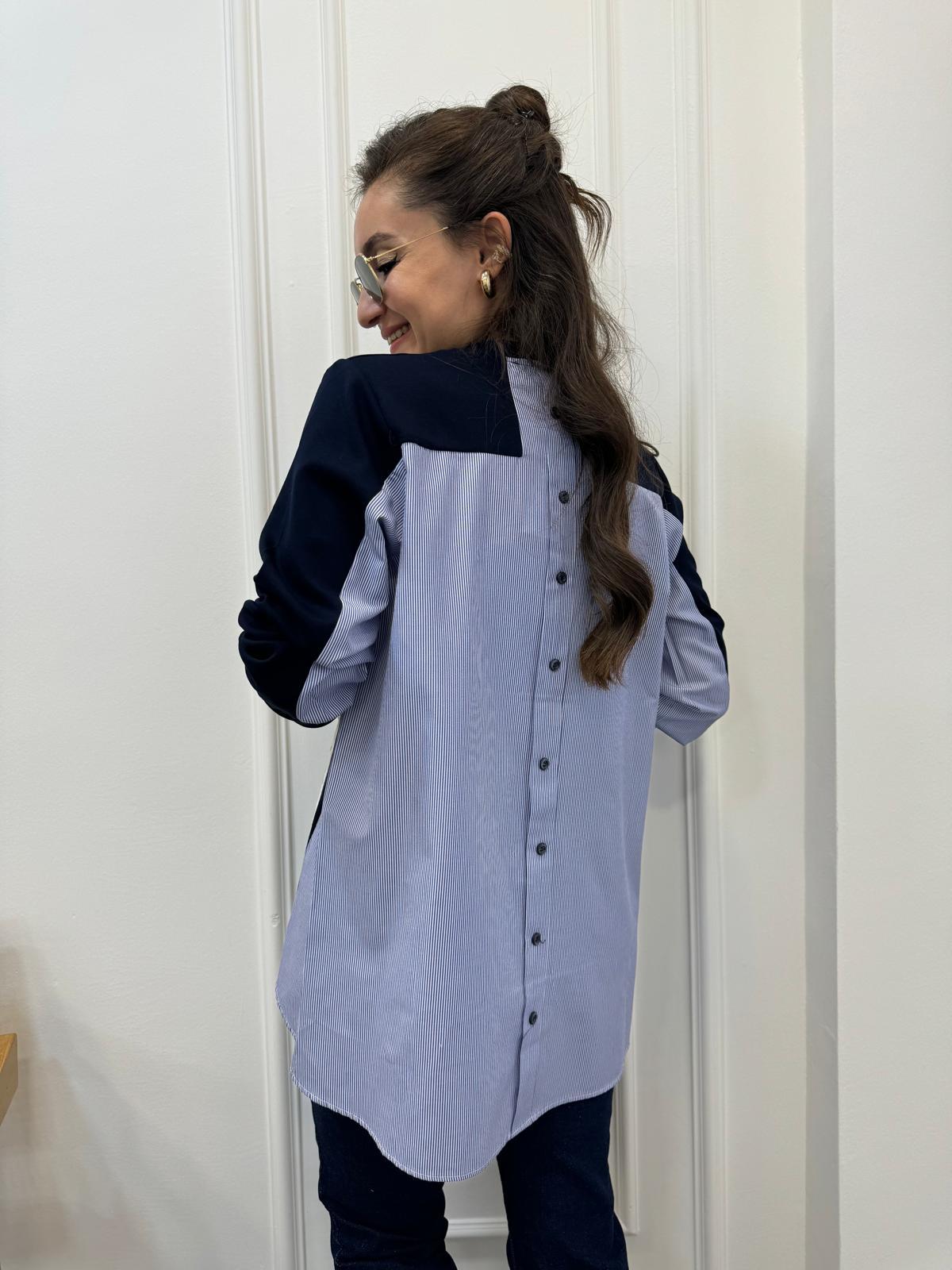 Lacivert Gömlek Detaylı Modal Sweatshırt 2853
