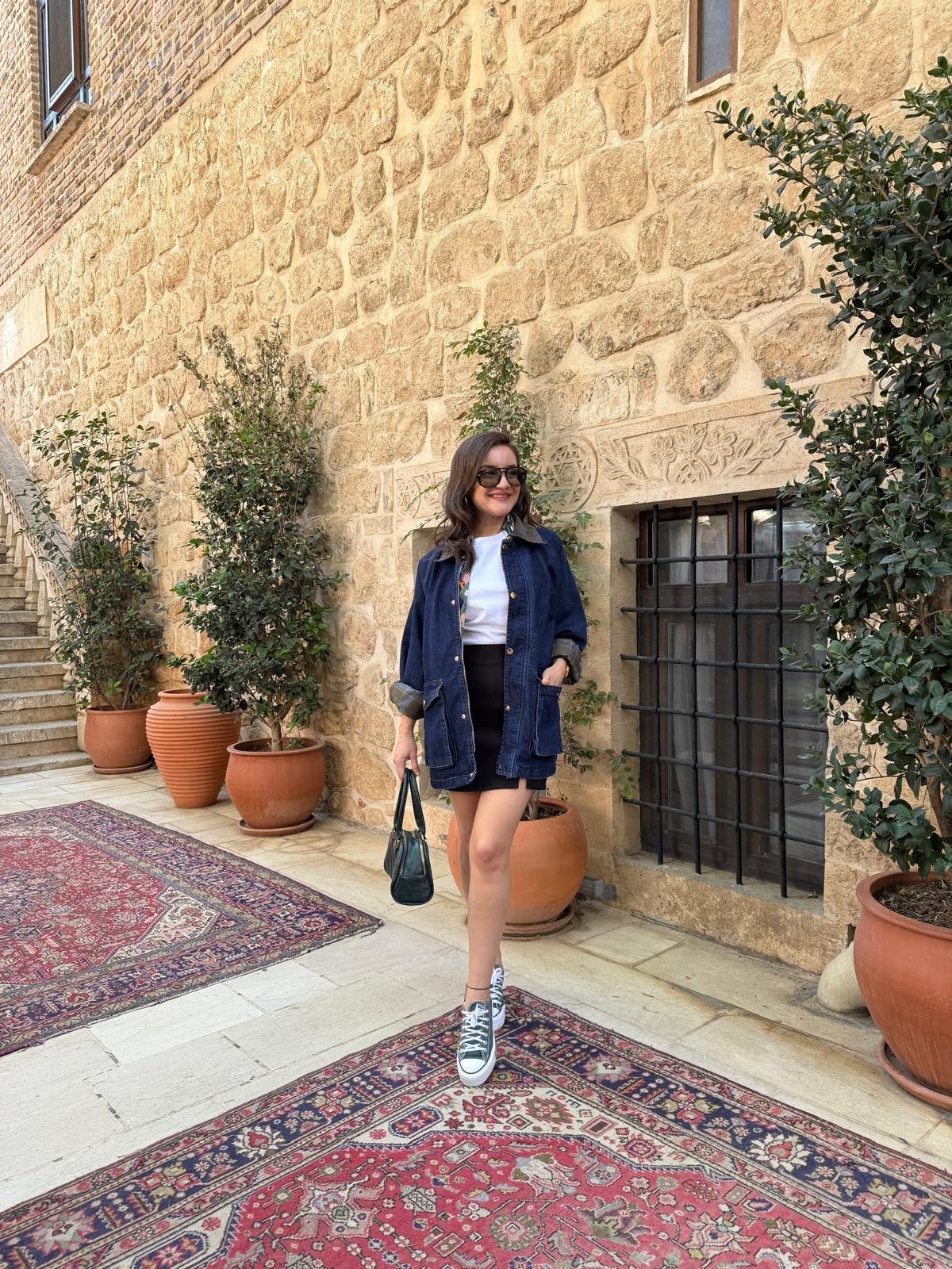 Lacivert Kadife Yaka Cepli Denim Ceket 36781