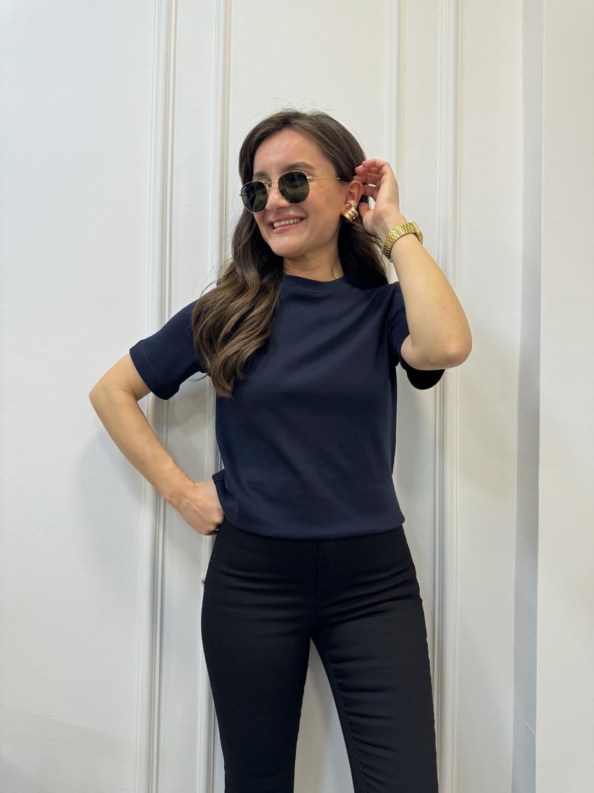 Lacivert Massimo Dutti Tişört