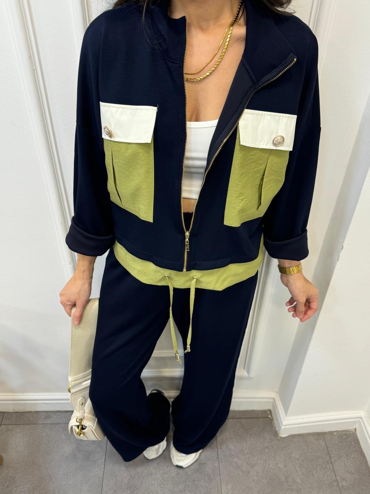 Lacivert Premıum Seri Tasarım Sweat Pantolon Takım 2970