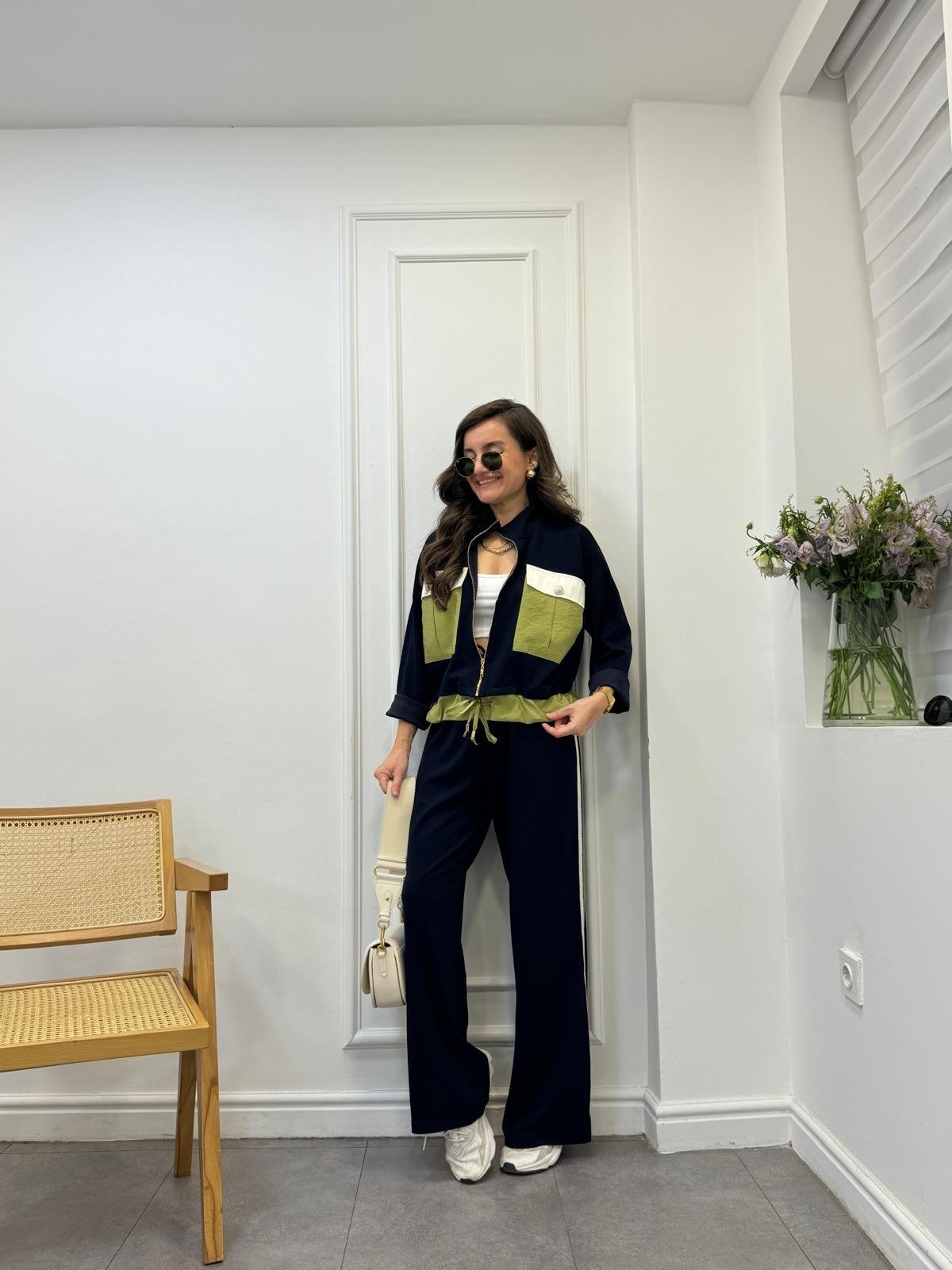 Lacivert Premıum Seri Tasarım Sweat Pantolon Takım 2970