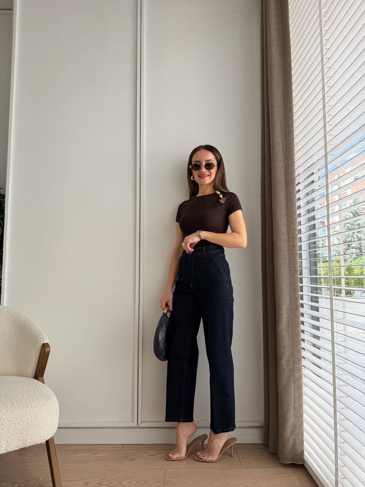 Lacivert Ütü İzli Boyfriend Jean 3001