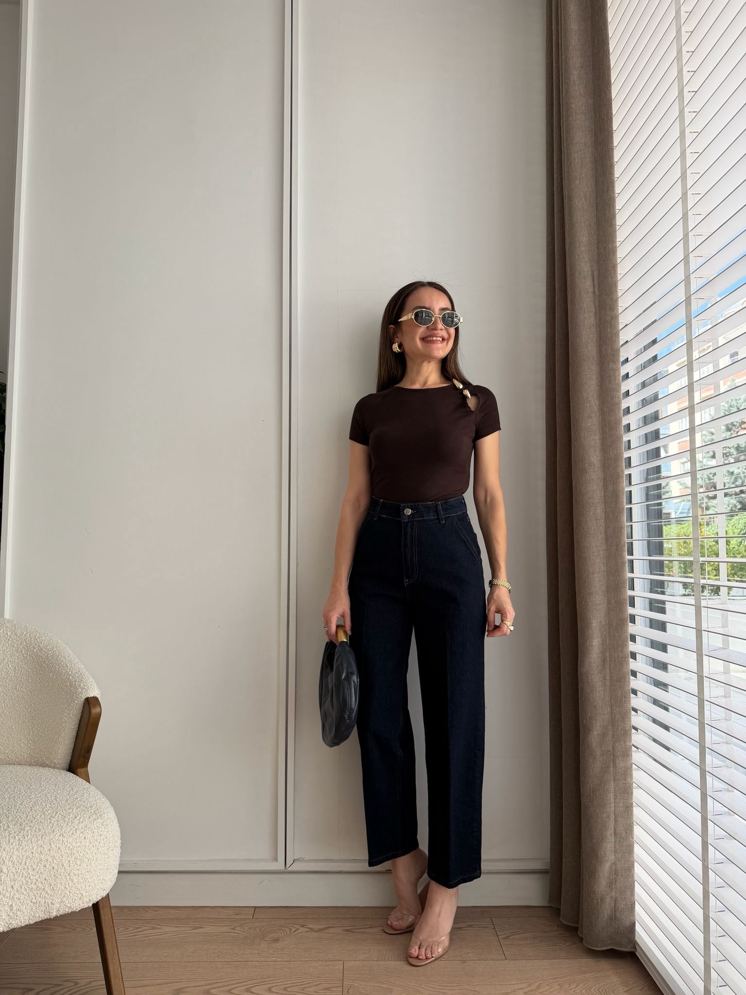 Lacivert Ütü İzli Boyfriend Jean 3001