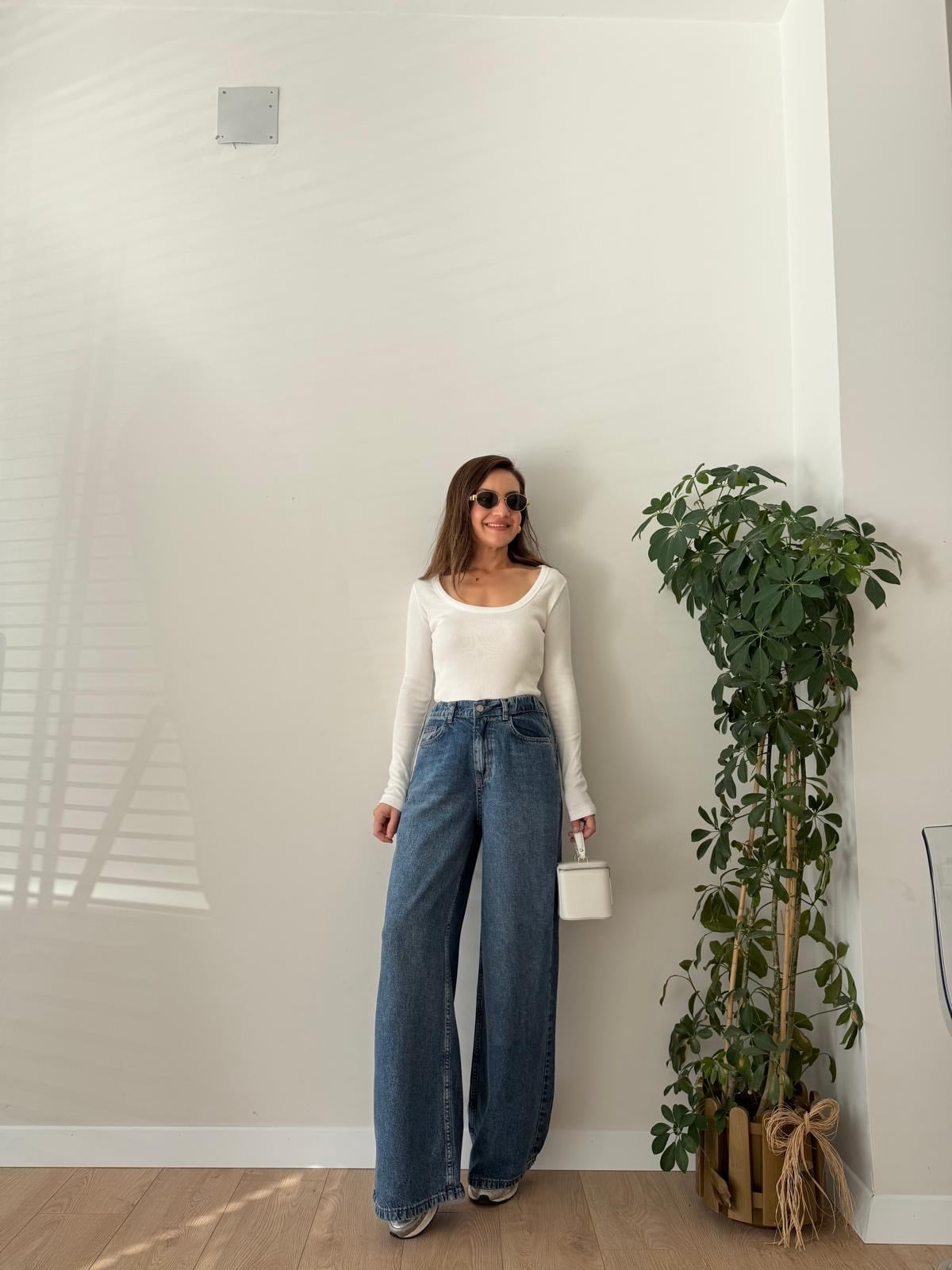Mavi Beli Lastikli Tensel Pantolon 8035