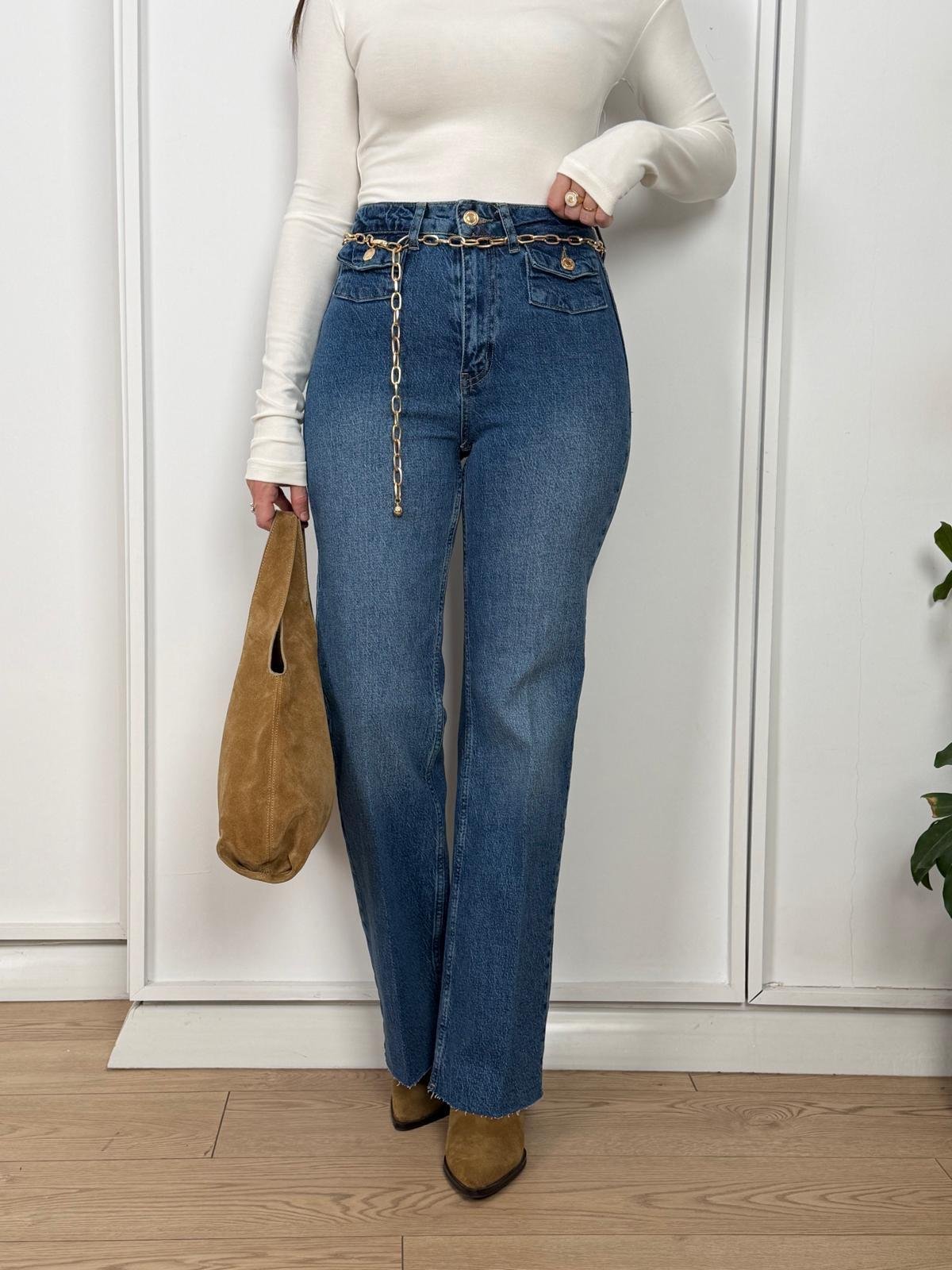 Mavi Gold Kemerli Wide Leg Jean 8158