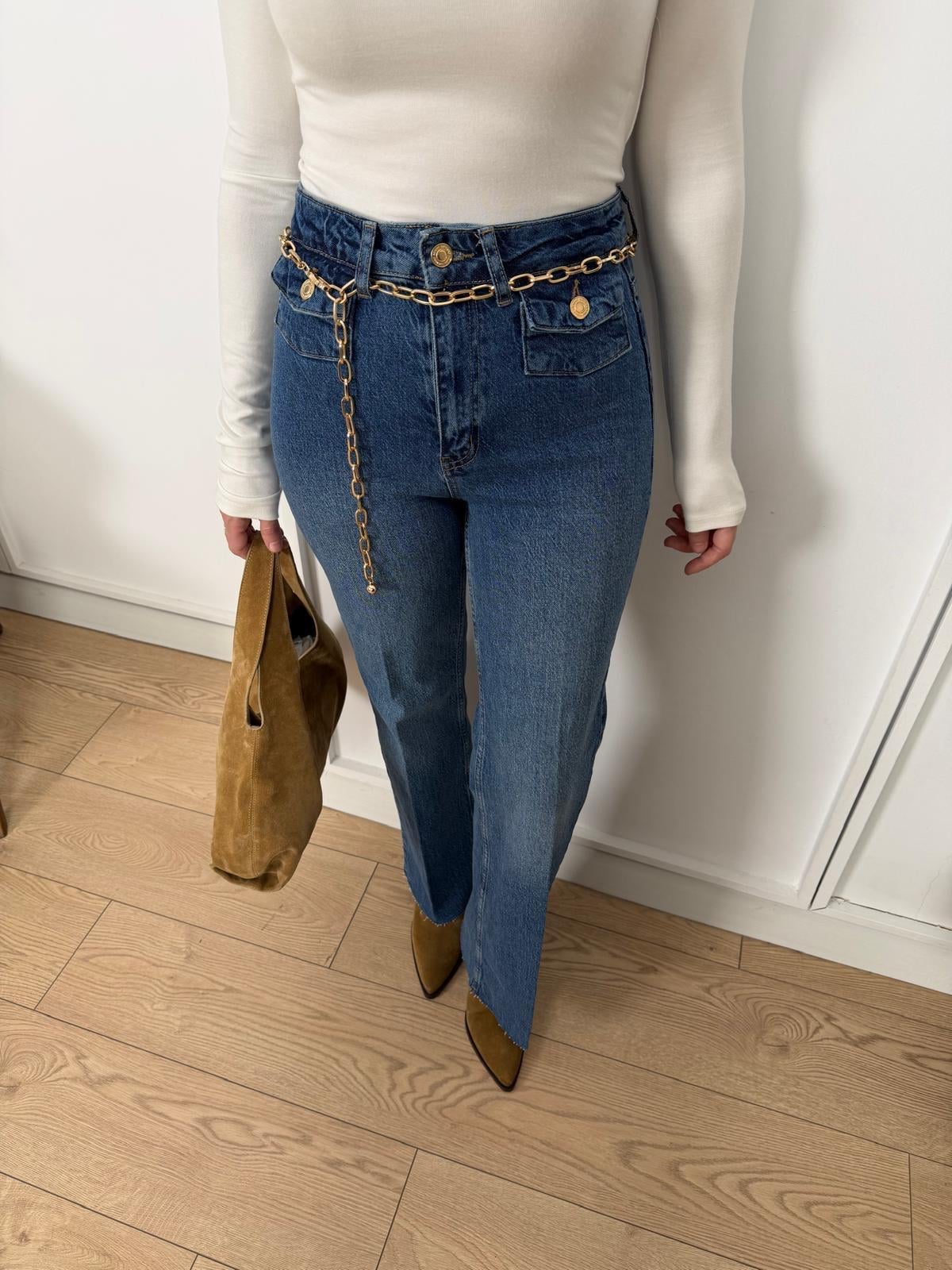 Mavi Gold Kemerli Wide Leg Jean 8158