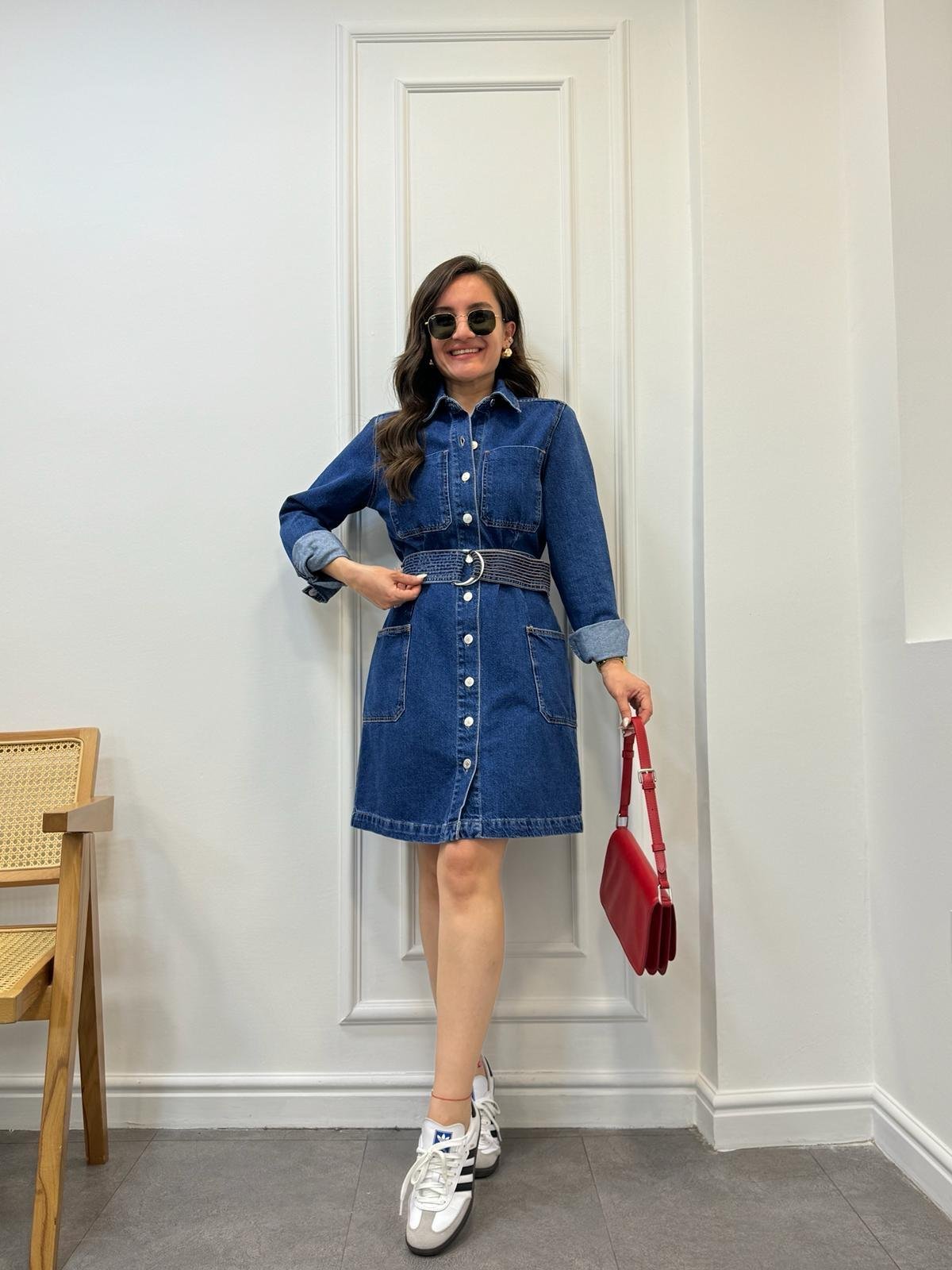 Mavi Premium Kalite Orijinal Marka Kot Elbise 1013