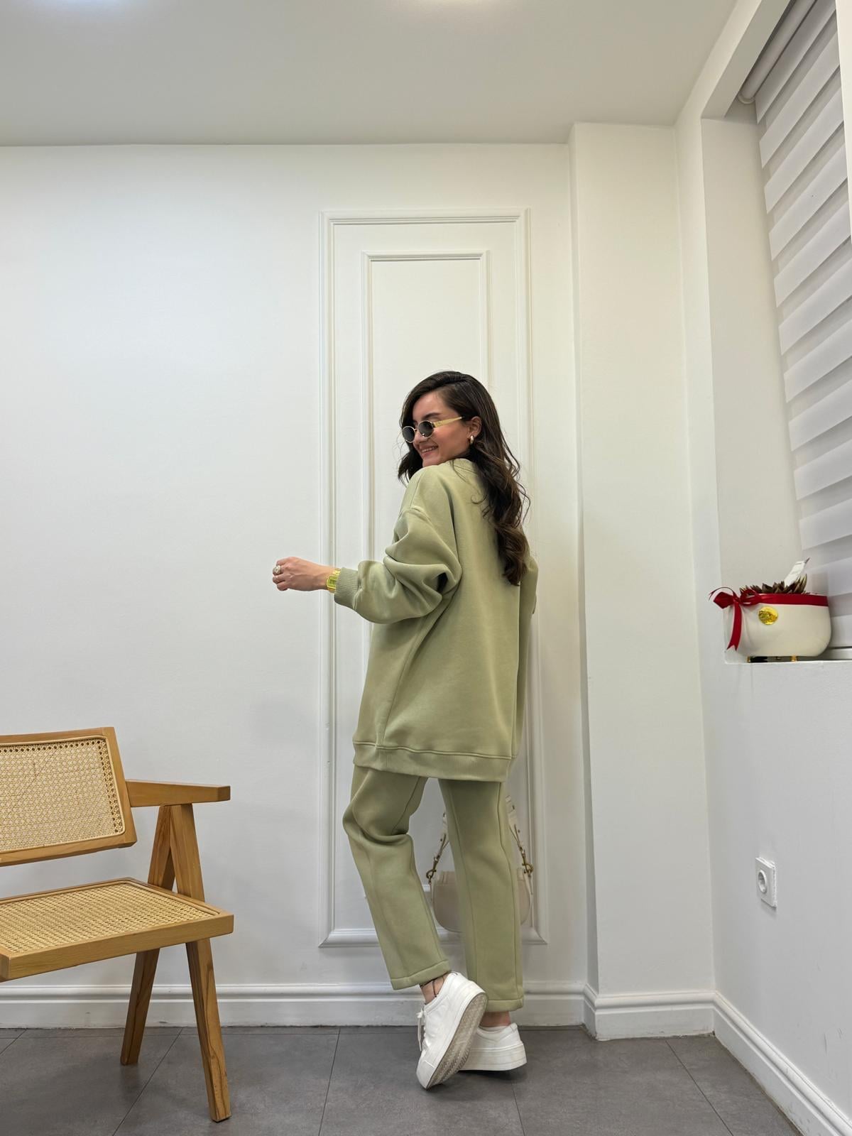 Mint yeşili Üç İplik İkili Takım 8499