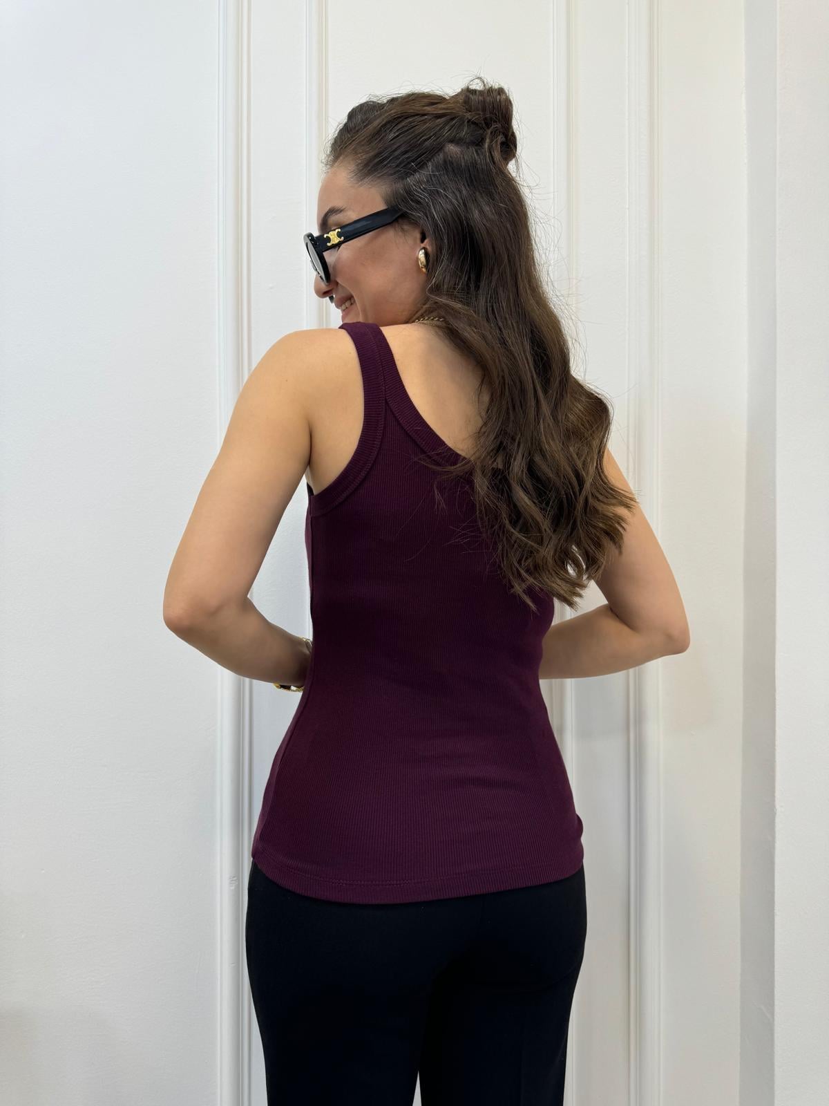 Mürdüm Fitilli Kalın Askılı Atlet 006