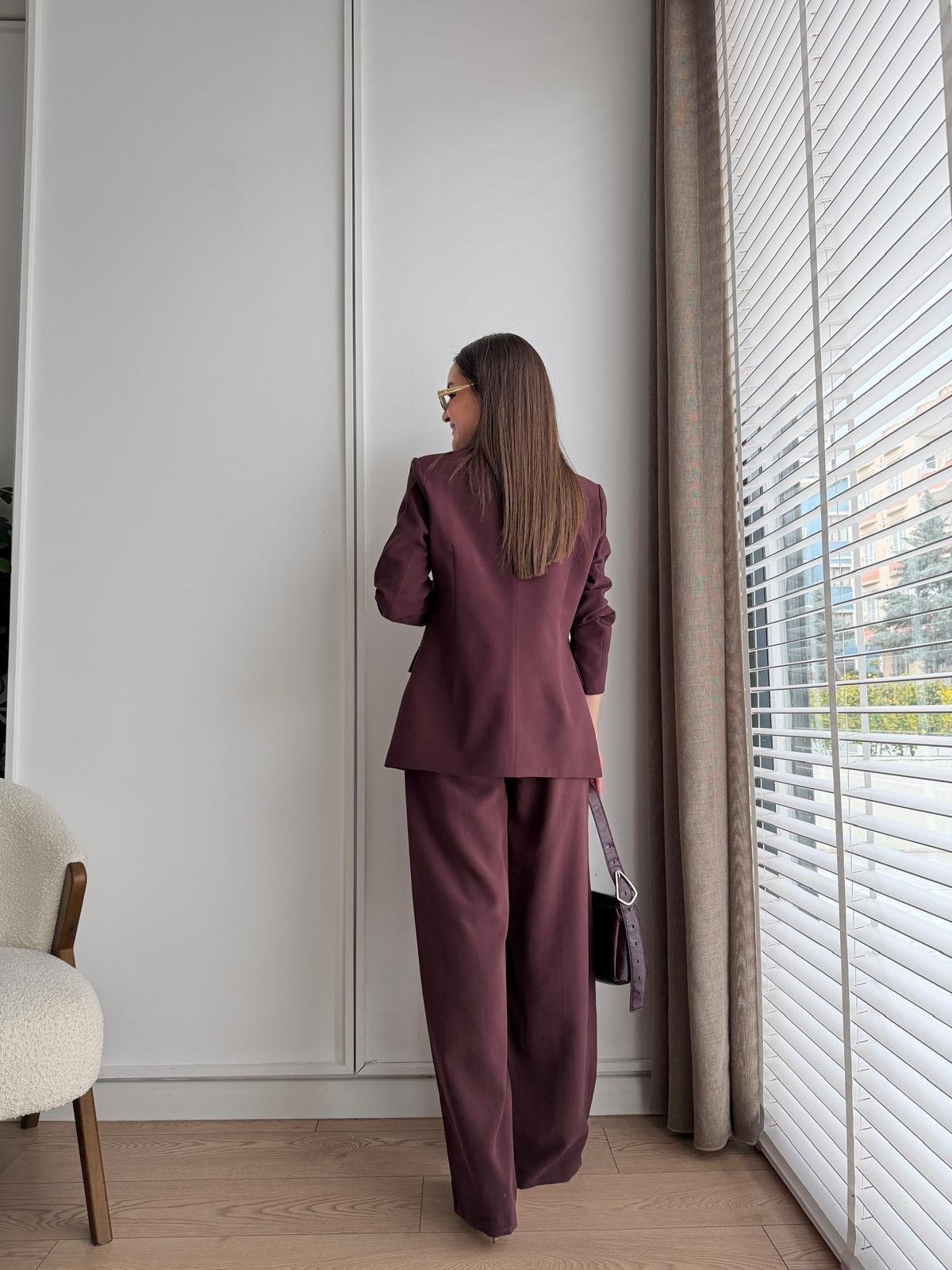 Mürdüm Gold Tek Düğmeli Ceket Pantolon Takım 9031