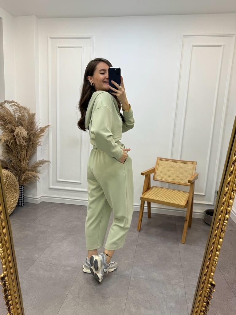 Olive Özel Seri İthal Modal Kumaş Pantolon Sweat Takım 50916