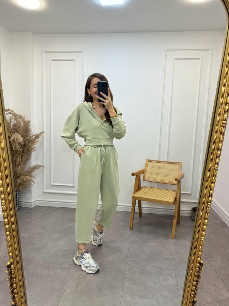 Olive Özel Seri İthal Modal Kumaş Pantolon Sweat Takım 50916