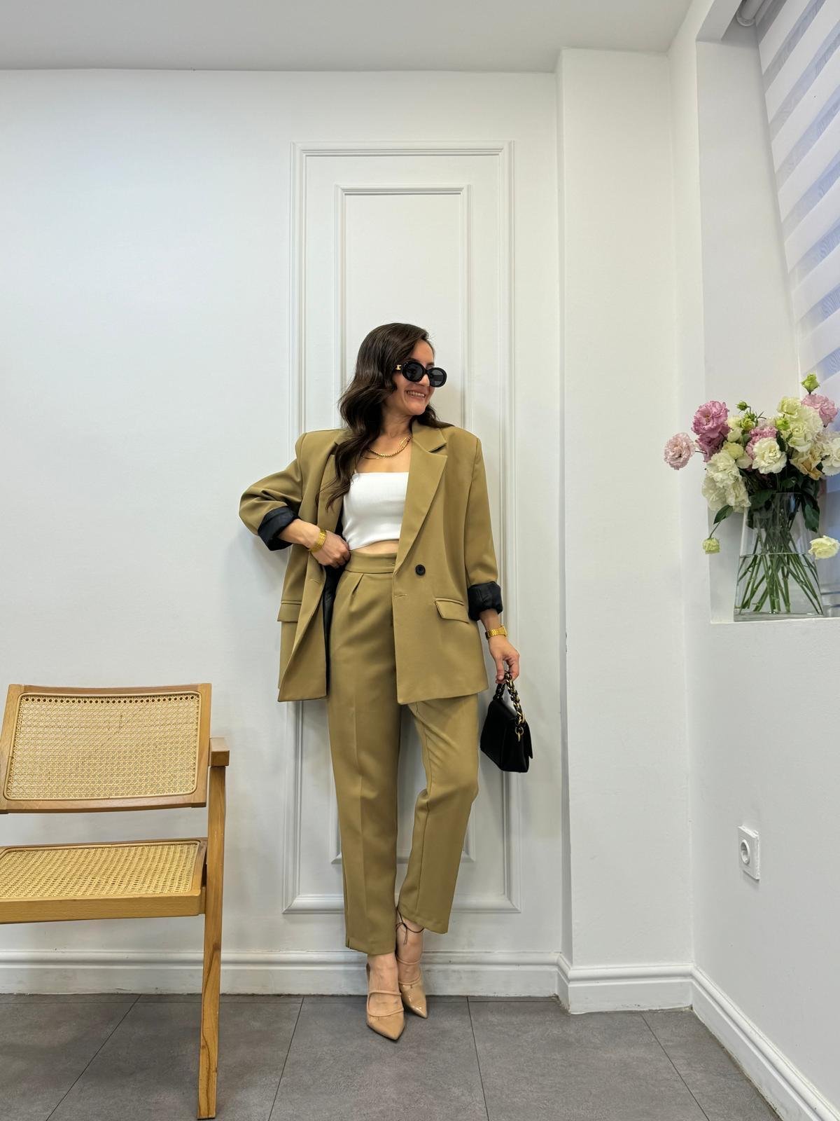 Olive Premıum Seri Vatkalı Blazer Ceket 9411