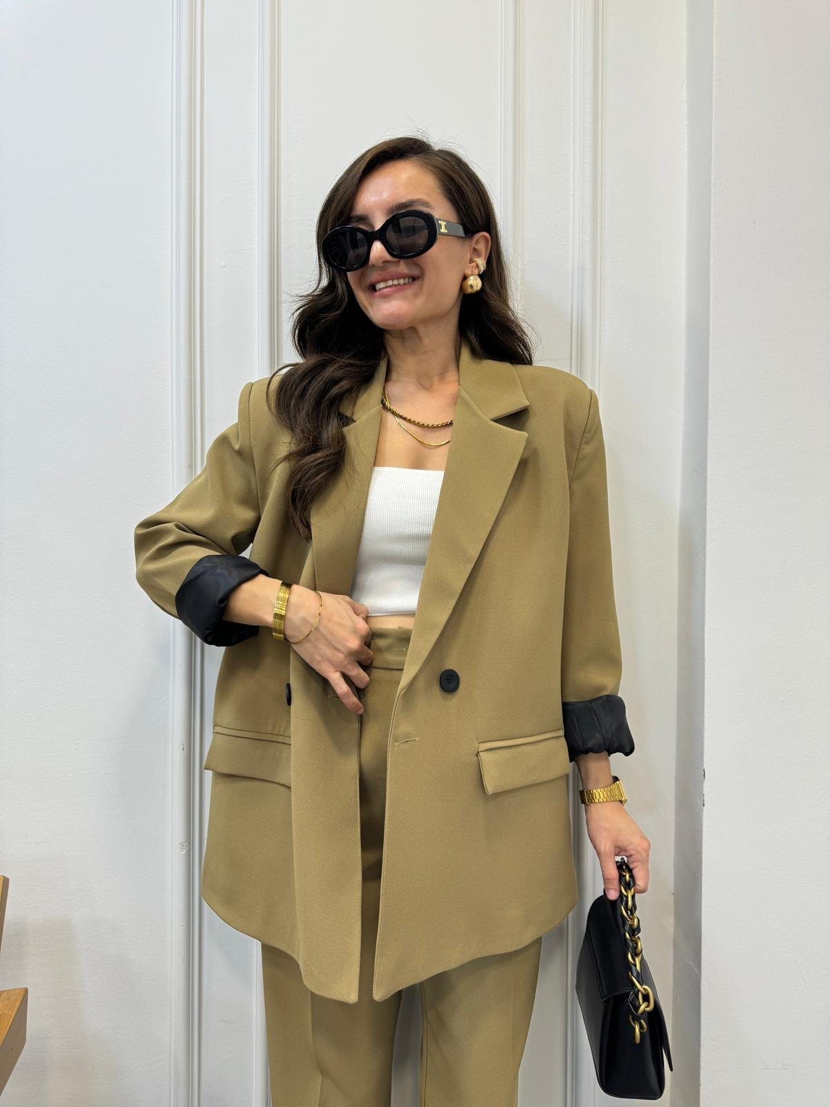 Olive Premıum Seri Vatkalı Blazer Ceket 9411