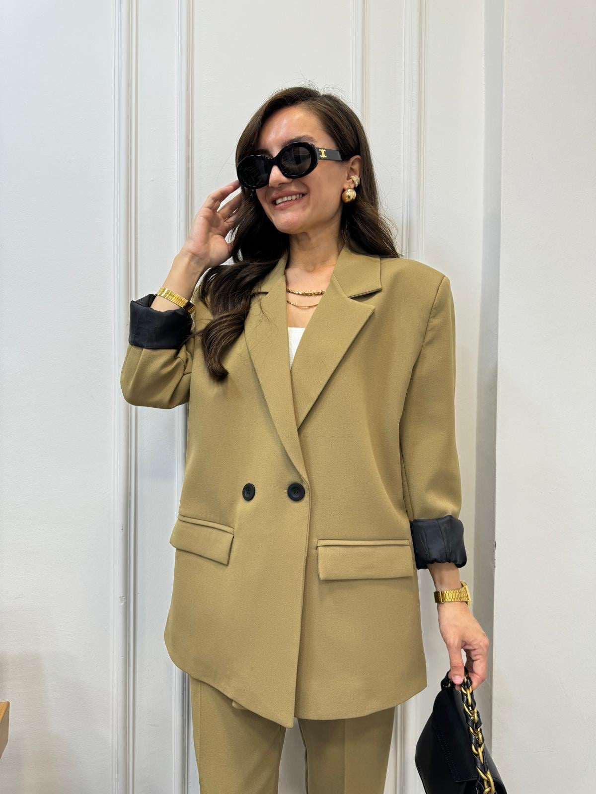 Olive Premıum Seri Vatkalı Blazer Ceket 9411