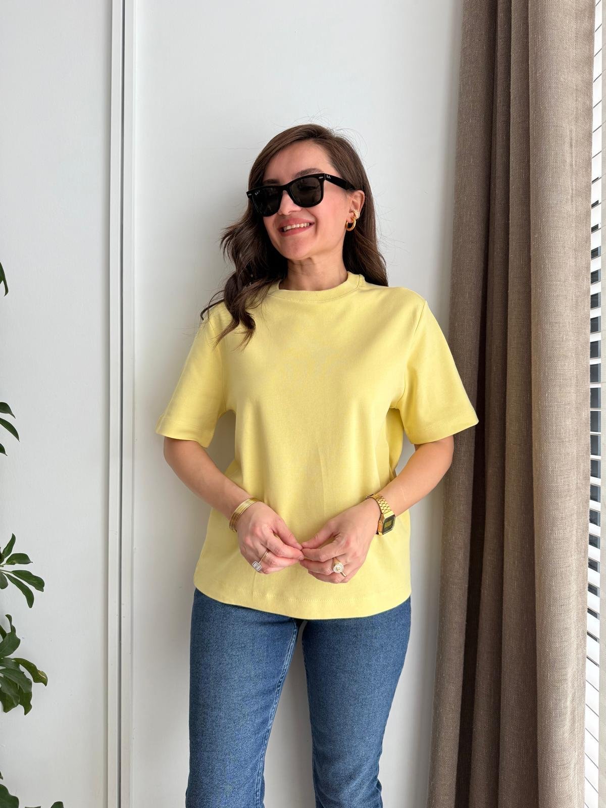 Olive Ribana Yaka Kısa Kol Tshırt 16074