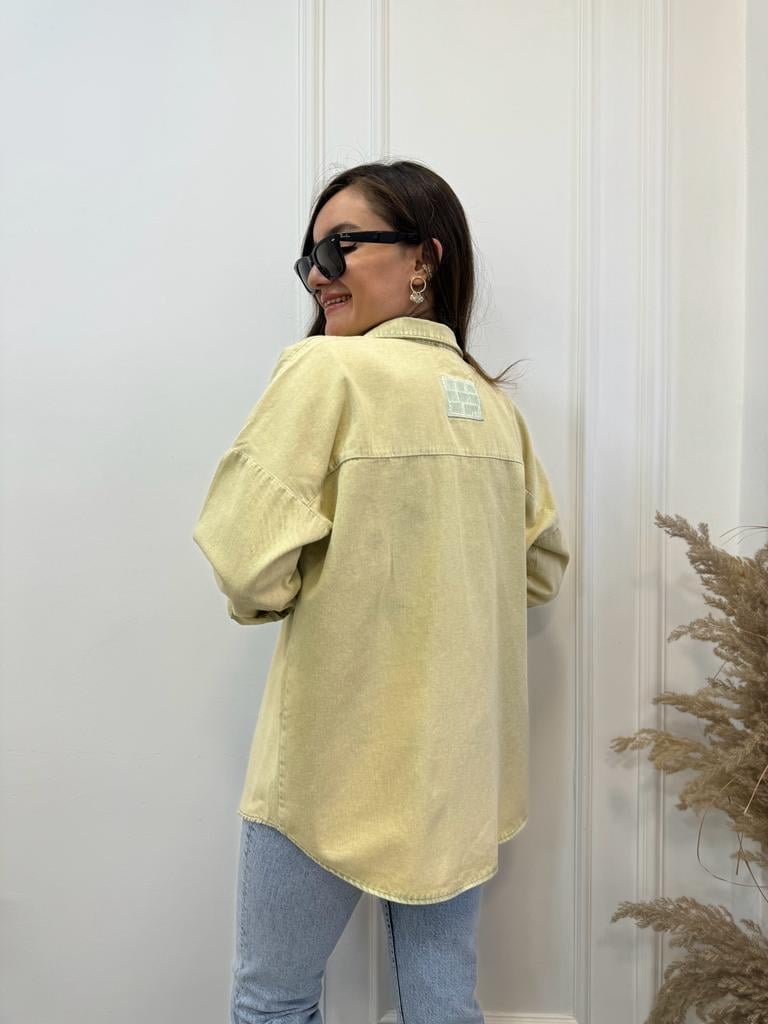 Olive Yıkamalı Gabardin Gömlek 358