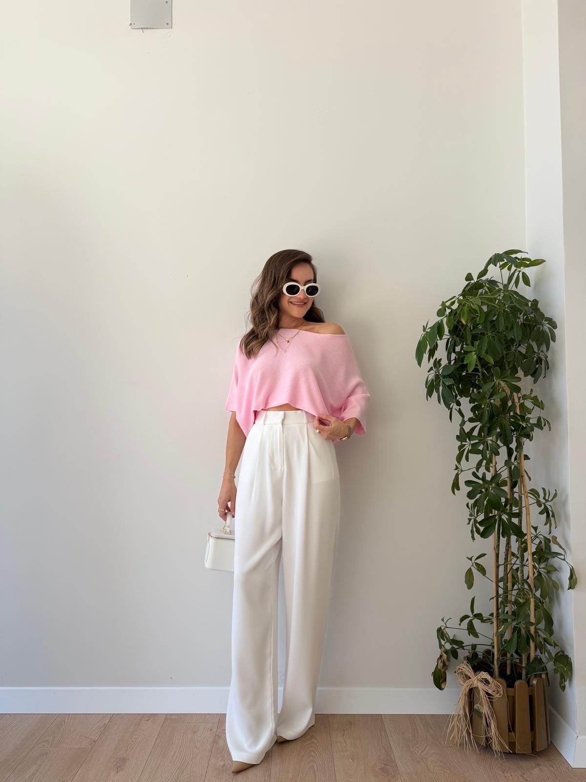 Pembe Yarasa Kol Triko Buz 26416