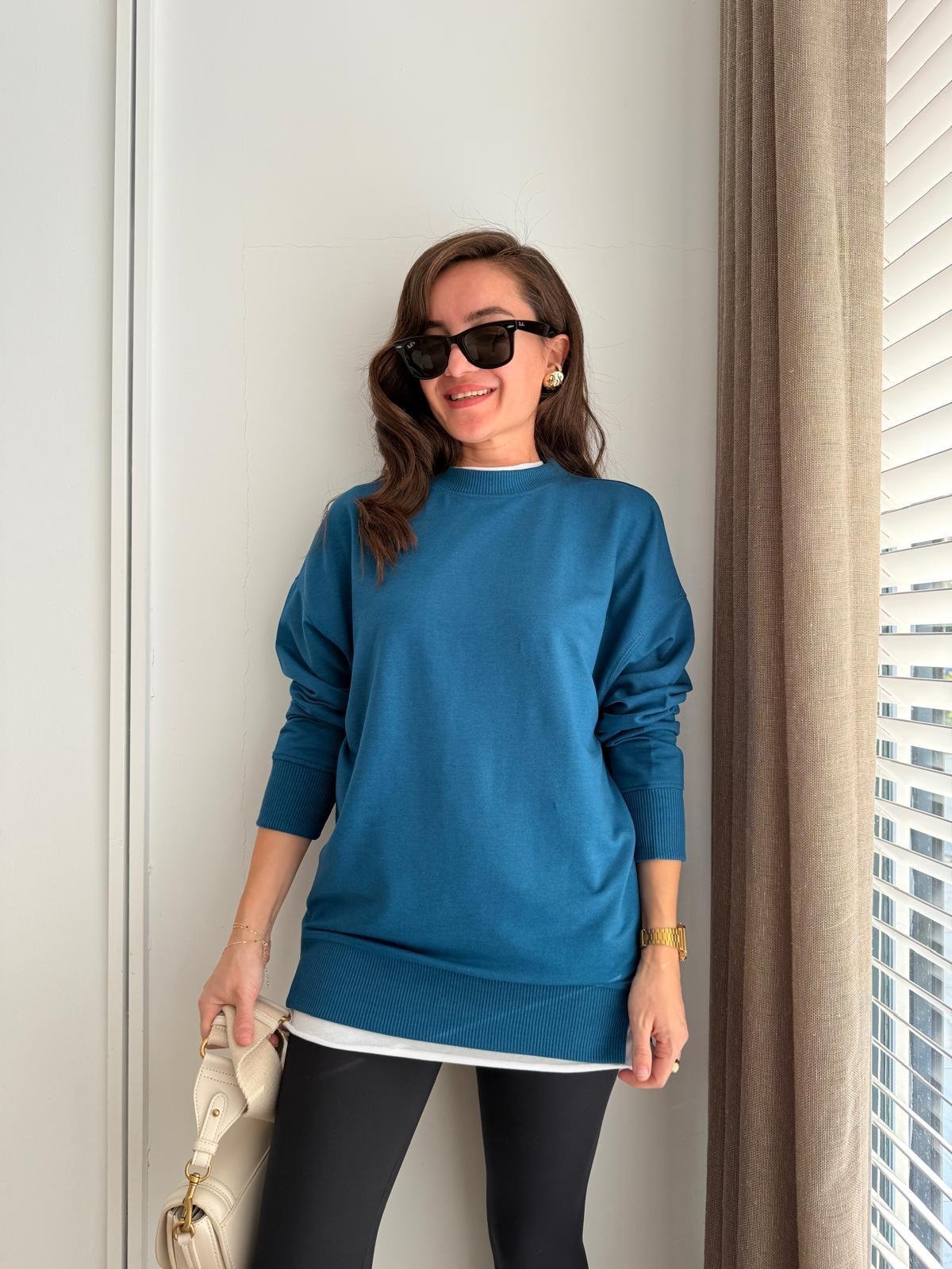 Petrolmavisi Basic İki İplik Sweatshirt 9002