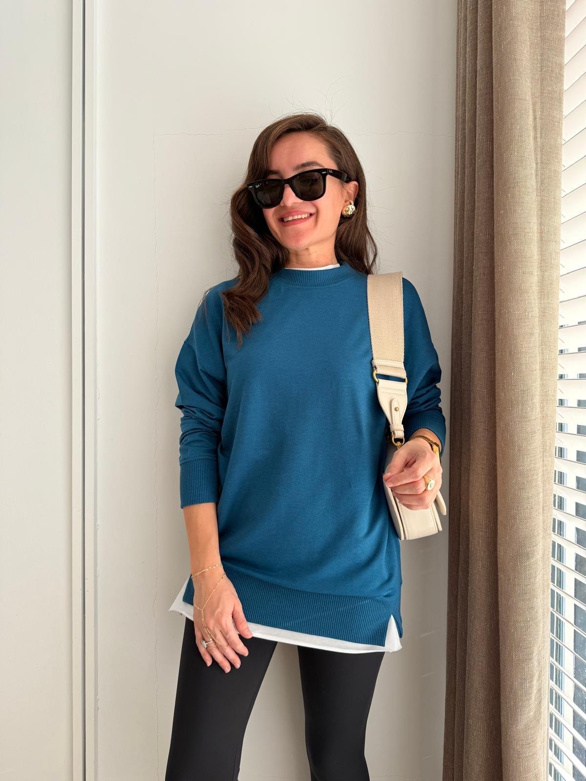 Petrolmavisi Basic İki İplik Sweatshirt 9002