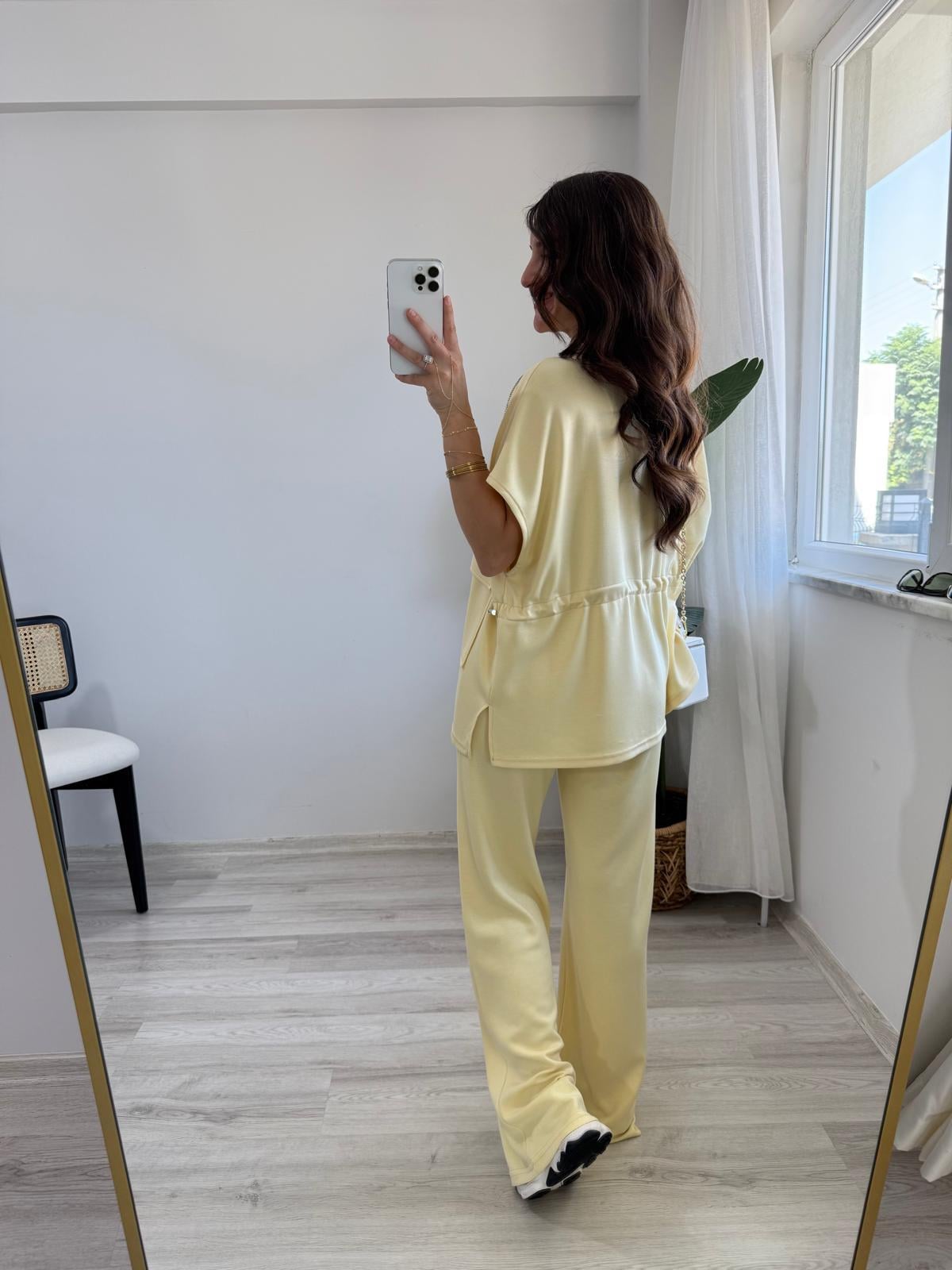 Sarı Cepli Arkası Lastikli Modal Takım 3846